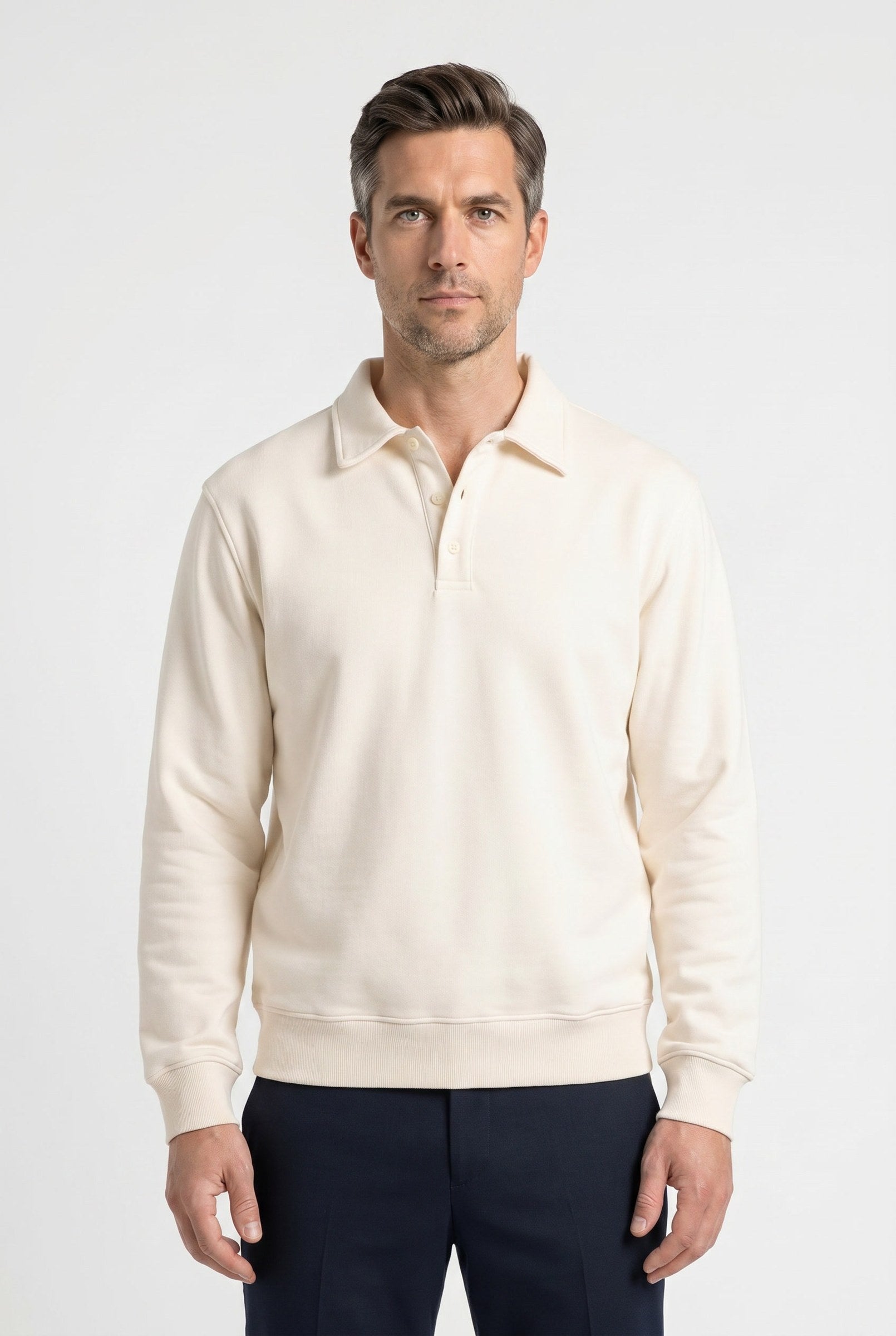 Men's Long Sleeve Knit Polo Shirt | Blackstone London
