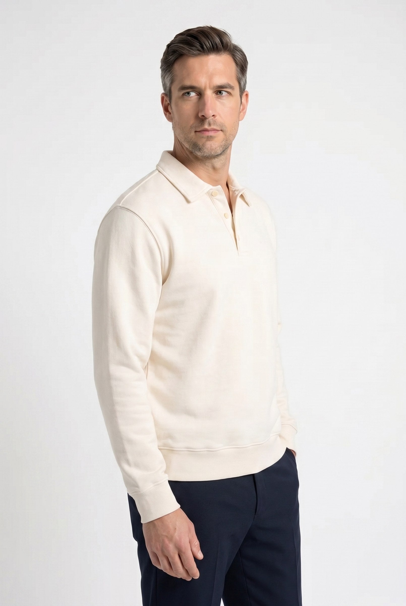 Men's Long Sleeve Knit Polo Shirt | Blackstone London