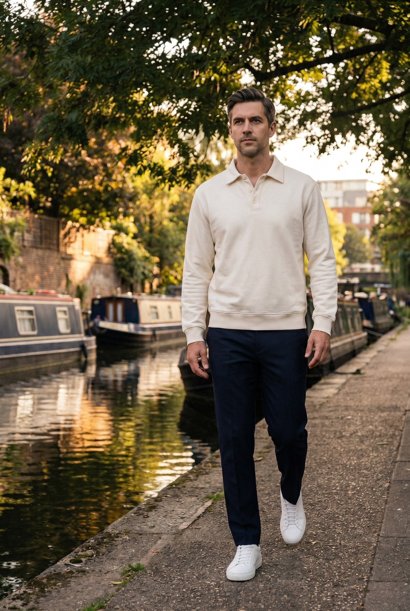 Men's Long Sleeve Knit Polo Shirt | Blackstone London