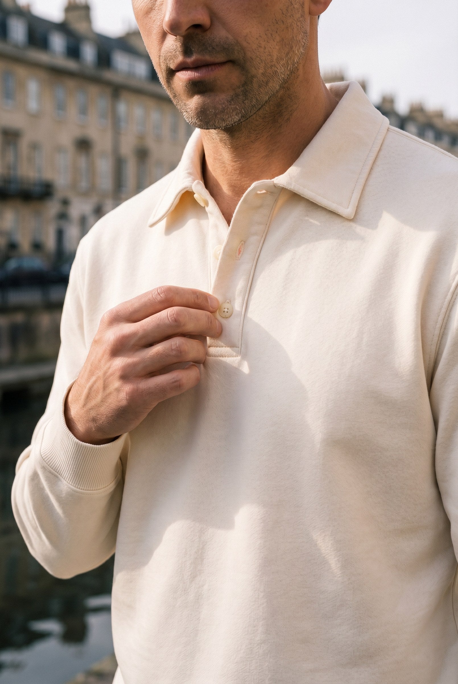 Men's Long Sleeve Knit Polo Shirt | Blackstone London