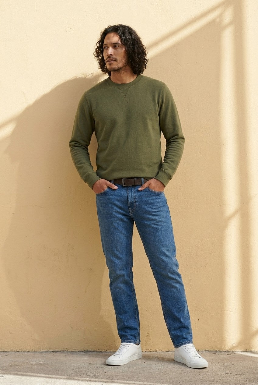 Men's Loopback Crewneck Sweatshirt | Blackstone London