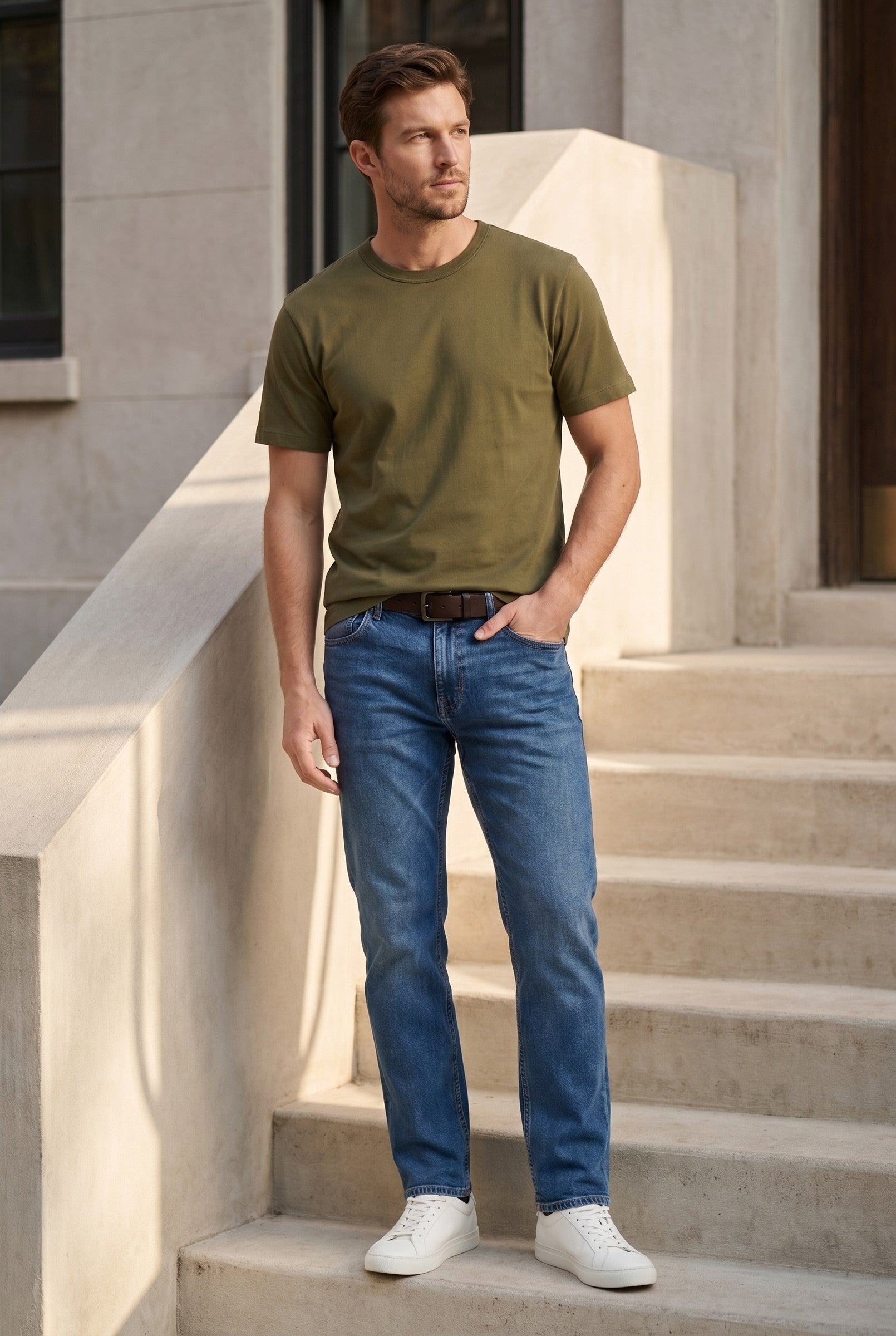 Men's Midweight Cotton Crew Neck T-Shirt | Blackstone London
