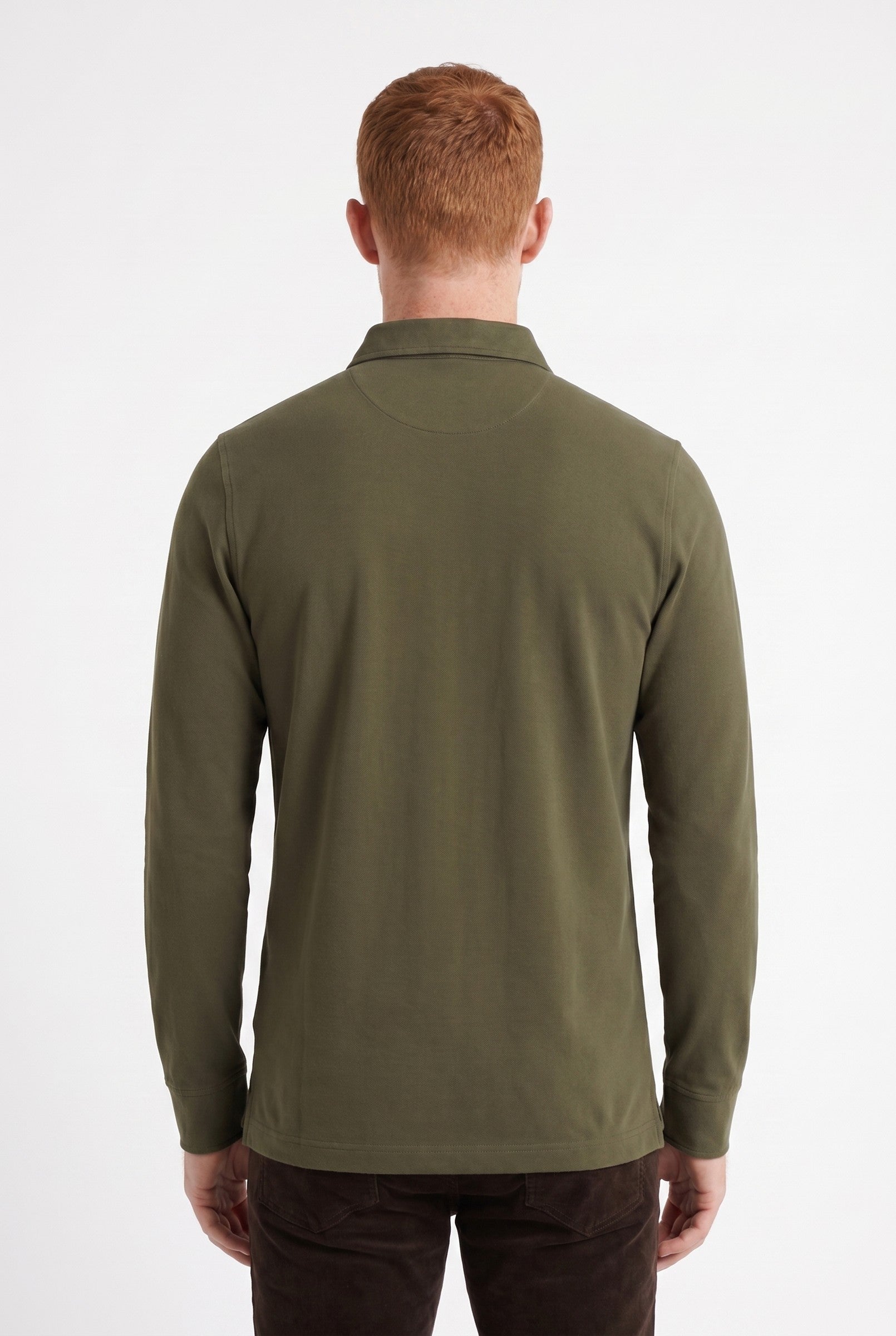 Men's Moxon Long-Sleeve Pique Polo | Blackstone London