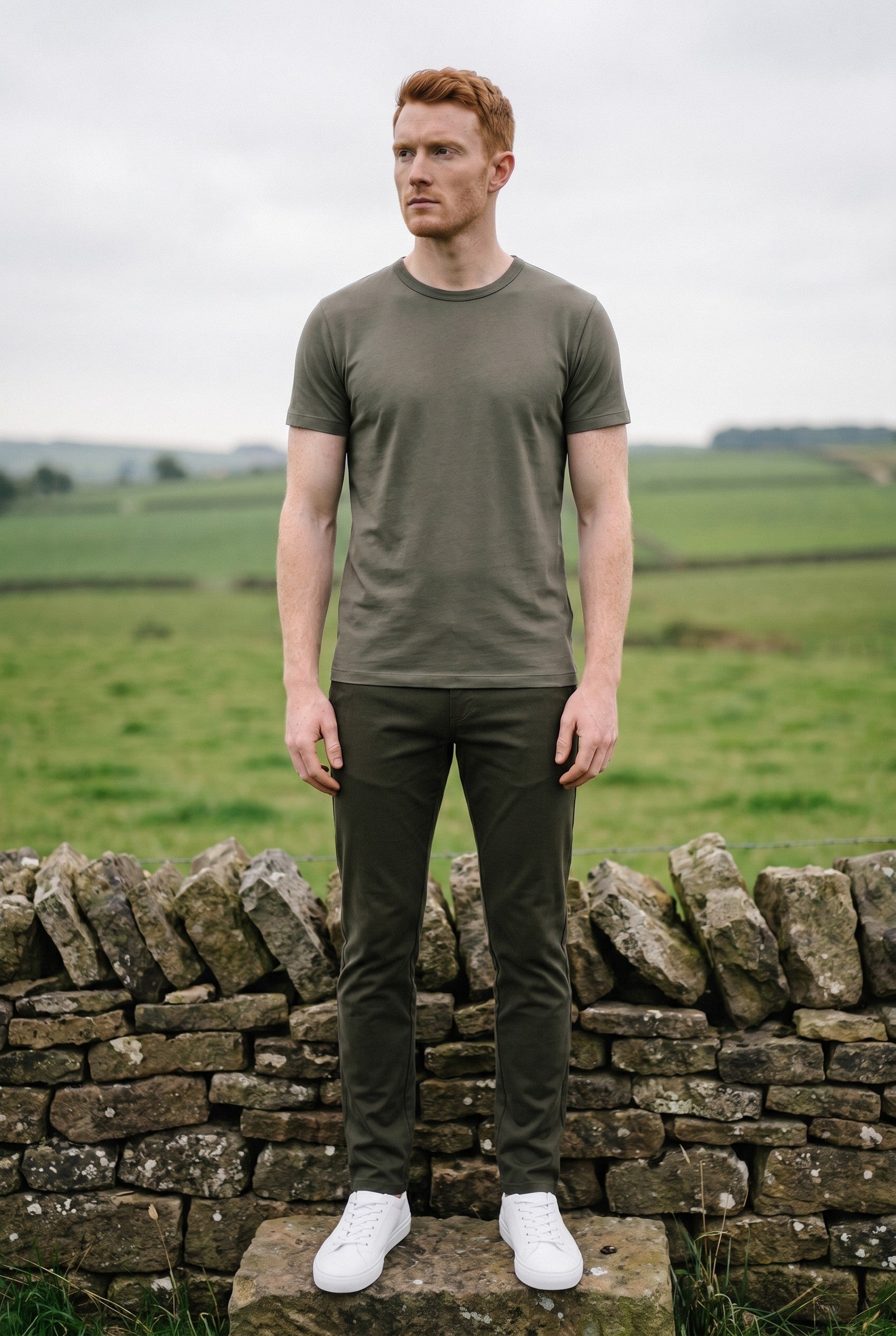 Men's Eyelet Crew Neck T-Shirt | Blackstone London