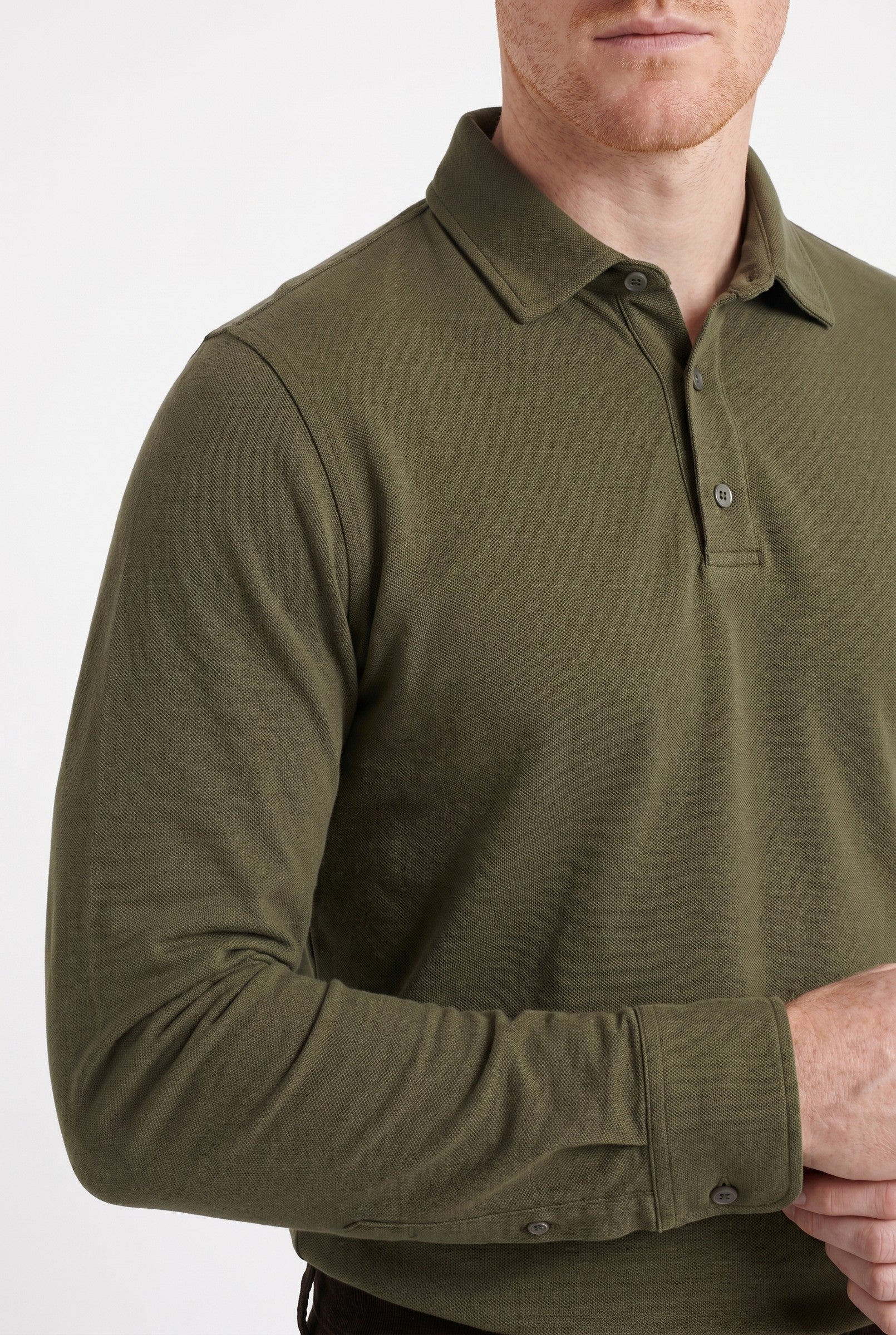 Men's Moxon Long-Sleeve Pique Polo | Blackstone London