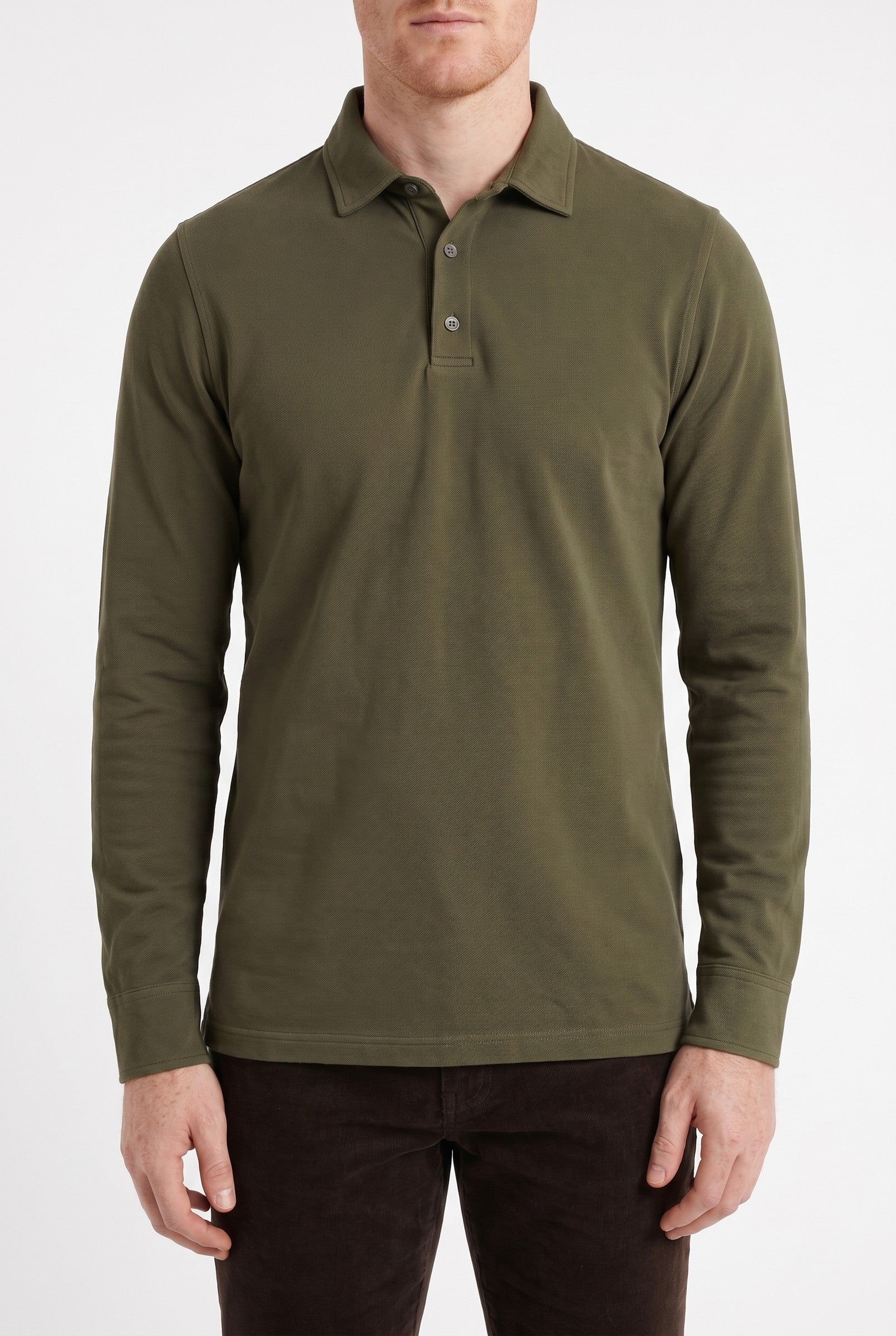 Men's Moxon Long-Sleeve Pique Polo | Blackstone London