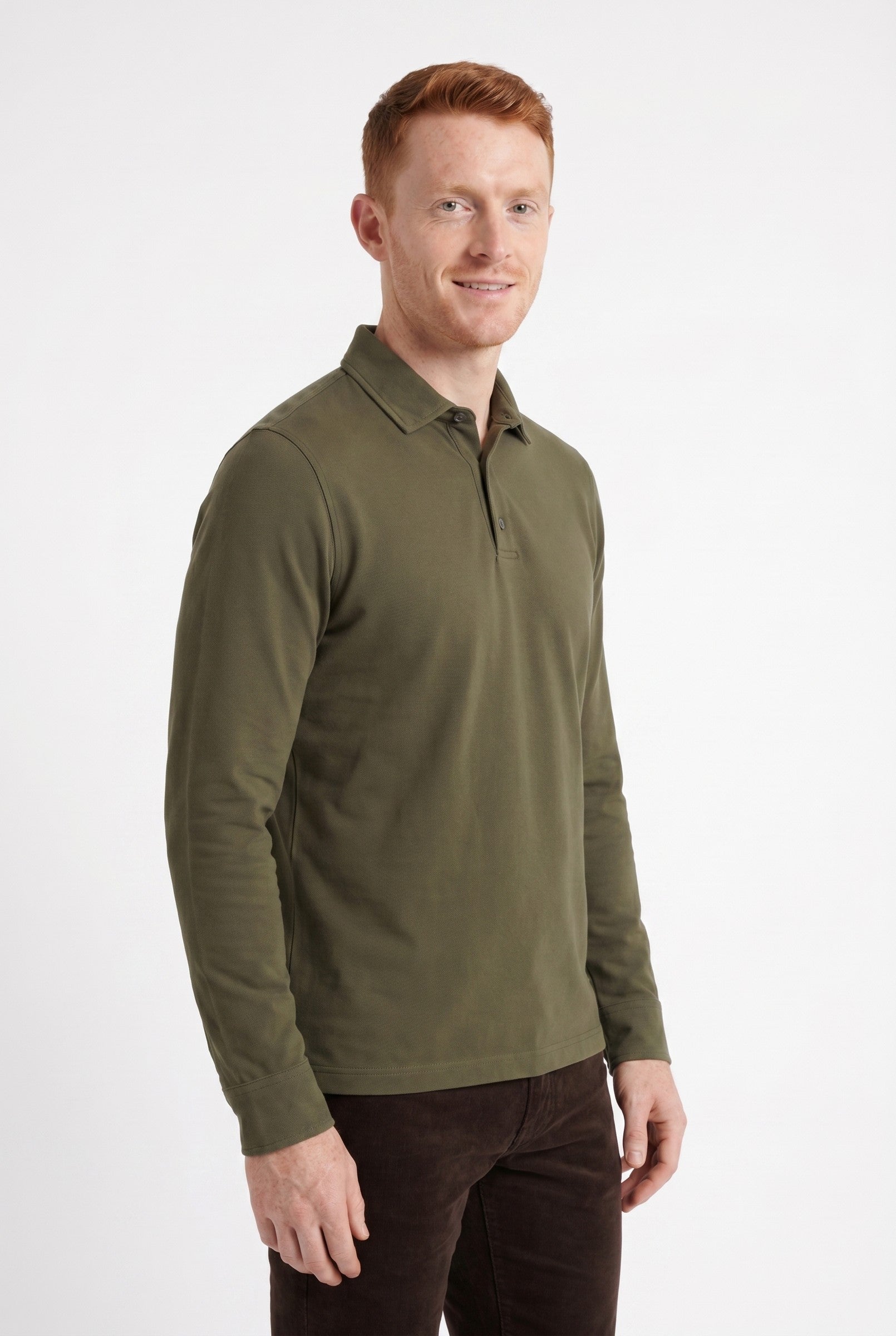 Men's Moxon Long-Sleeve Pique Polo | Blackstone London
