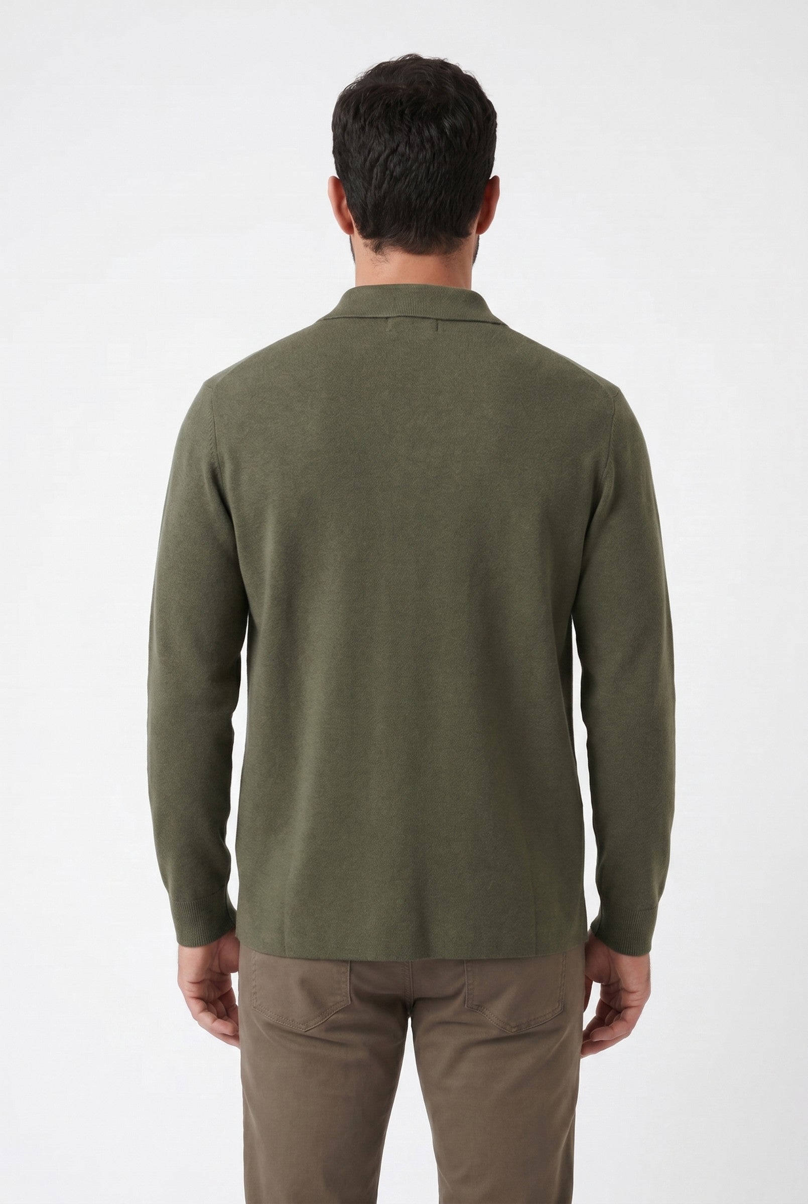 Men's Long Sleeve Knit Polo Shirt | Blackstone London