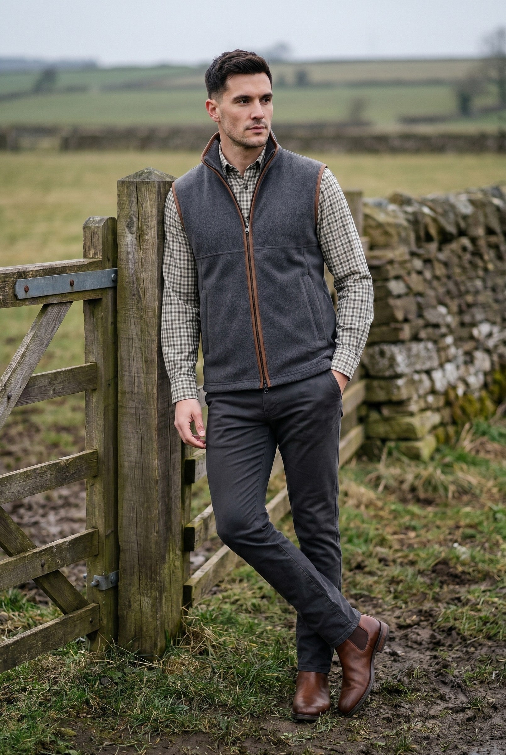 Men's Heritage Fleece Gilet | Blackstone London