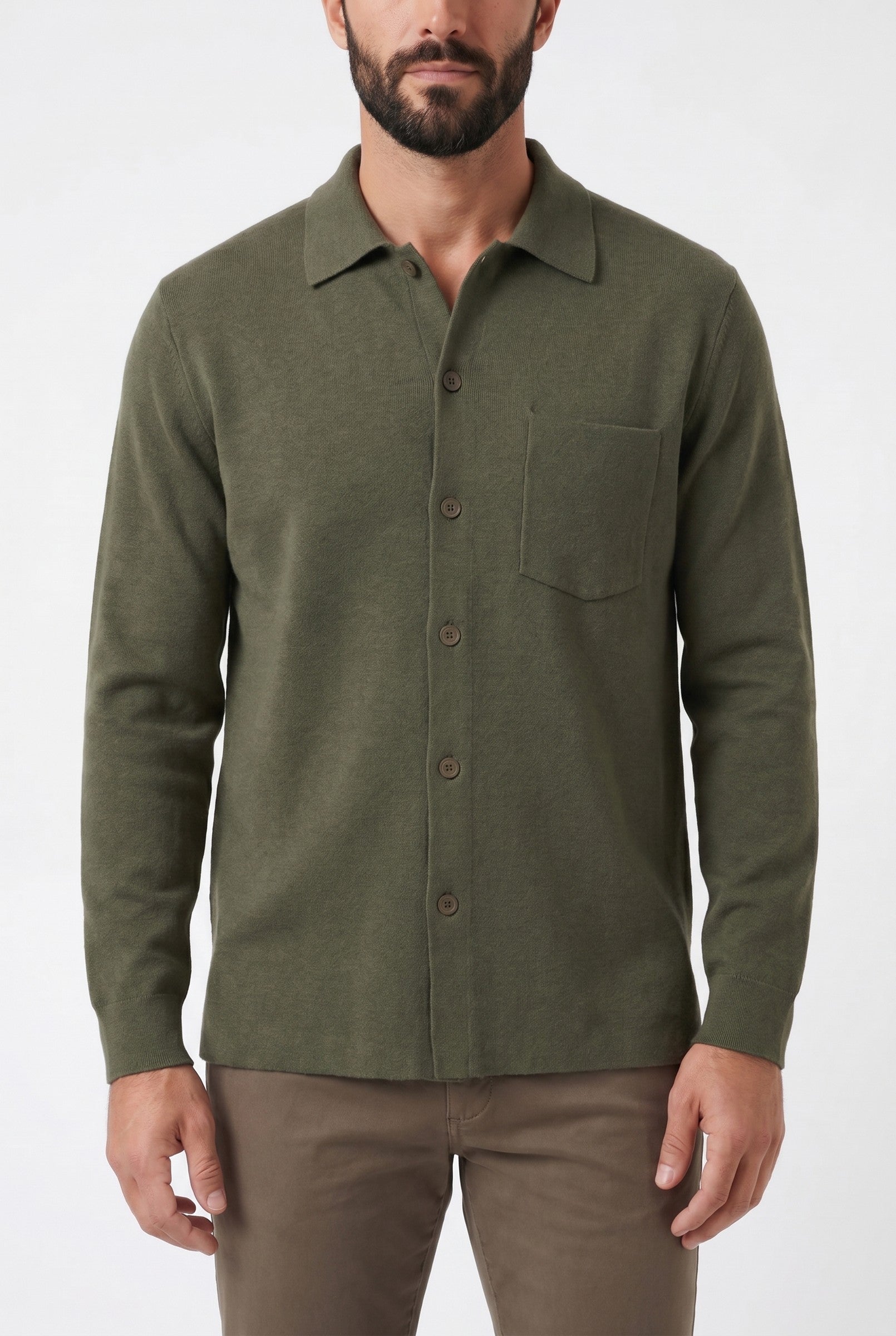 Men's Long Sleeve Knit Polo Shirt | Blackstone London