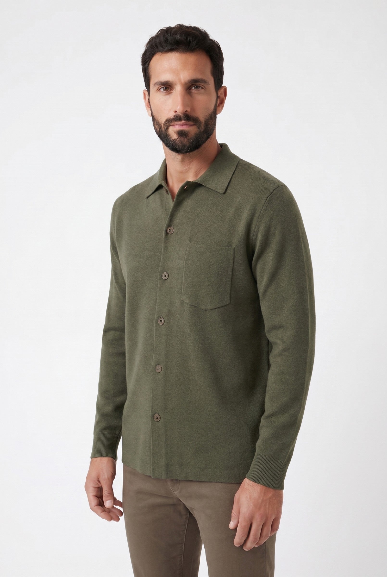 Men's Long Sleeve Knit Polo Shirt | Blackstone London