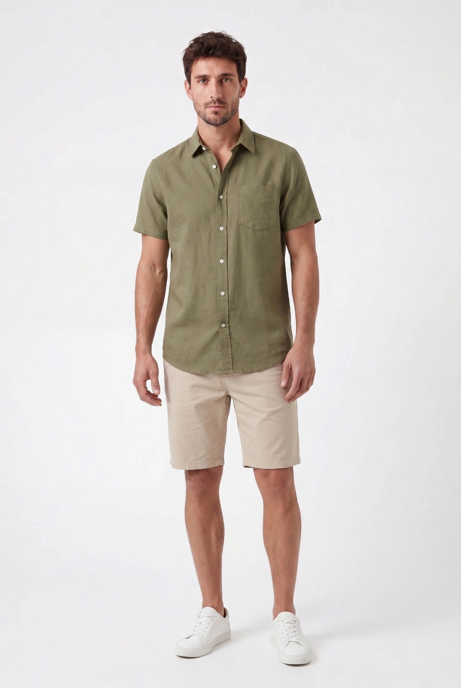 Men's Cotton Linen Short Sleeve Shirt | Blackstone London
