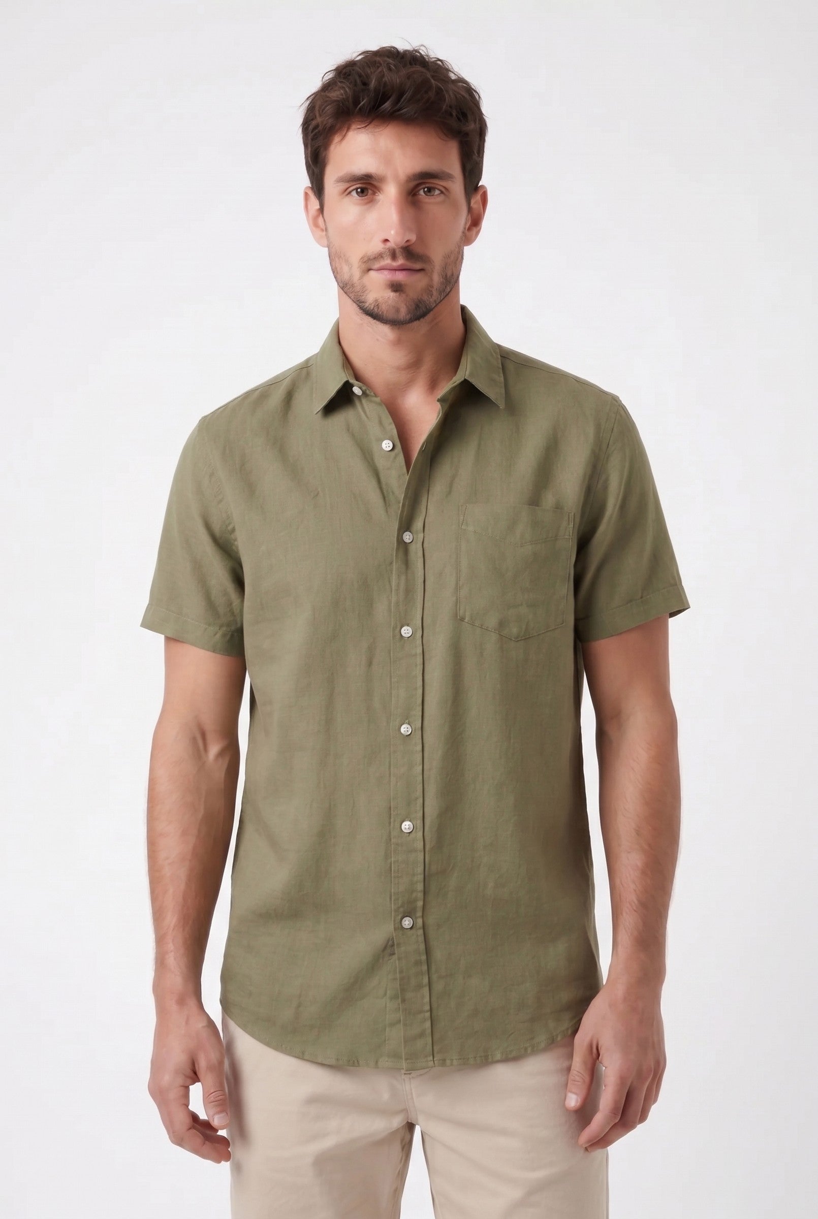 Men's Cotton Linen Short Sleeve Shirt | Blackstone London