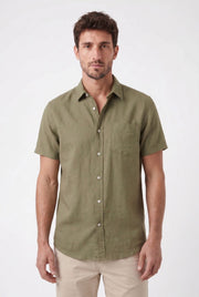 Men's Cotton Linen Short Sleeve Shirt | Blackstone London