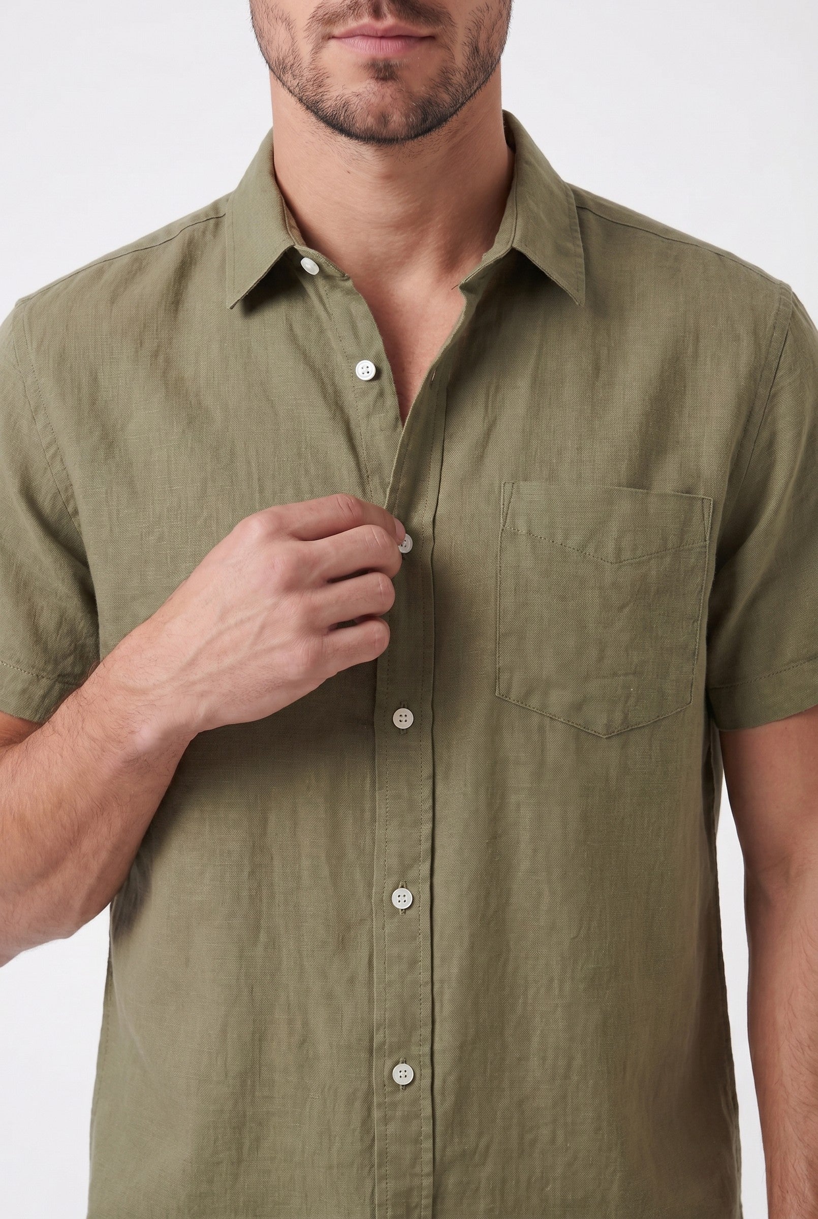 Men's Cotton Linen Short Sleeve Shirt | Blackstone London