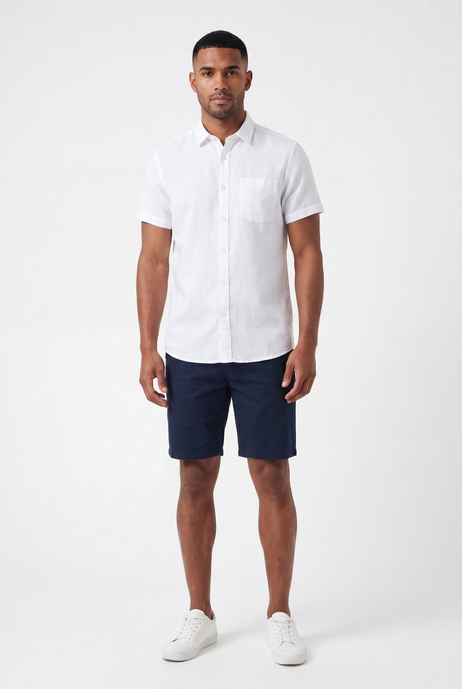 Men's Cotton Linen Short Sleeve Shirt | Blackstone London