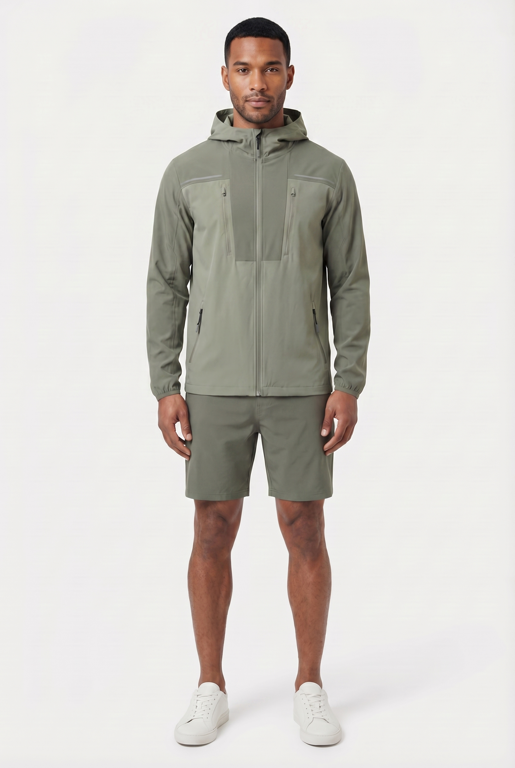 Men's Lightweight Hooded Jacket & Shorts 2-Piece Set | Blackstone London