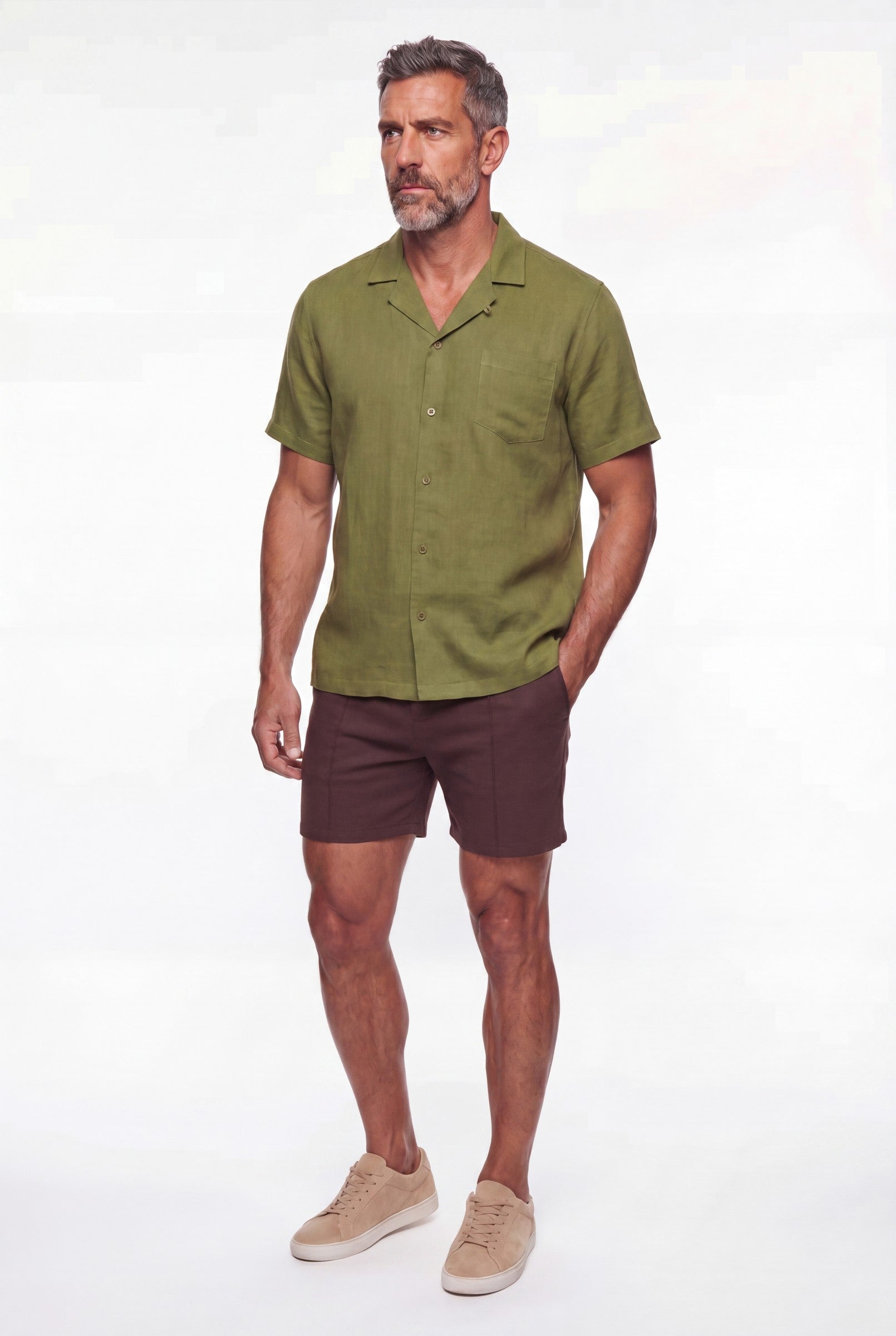 Men's Linen Cuban Collar Shirt | Blackstone London
