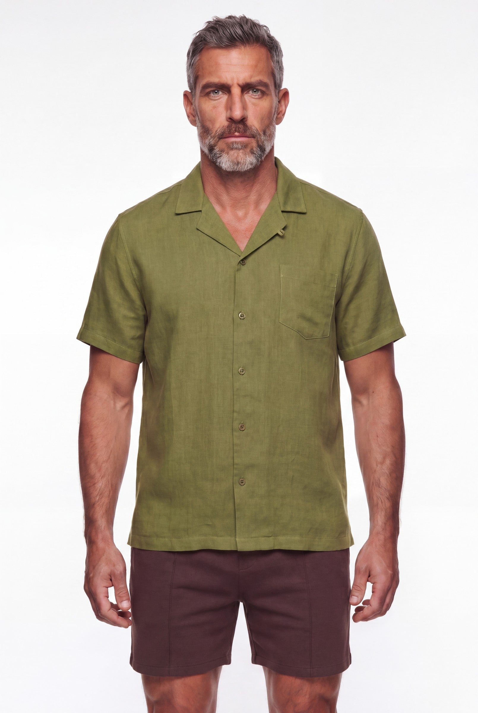 Men's Linen Cuban Collar Shirt | Blackstone London