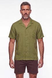 Men's Linen Cuban Collar Shirt | Blackstone London