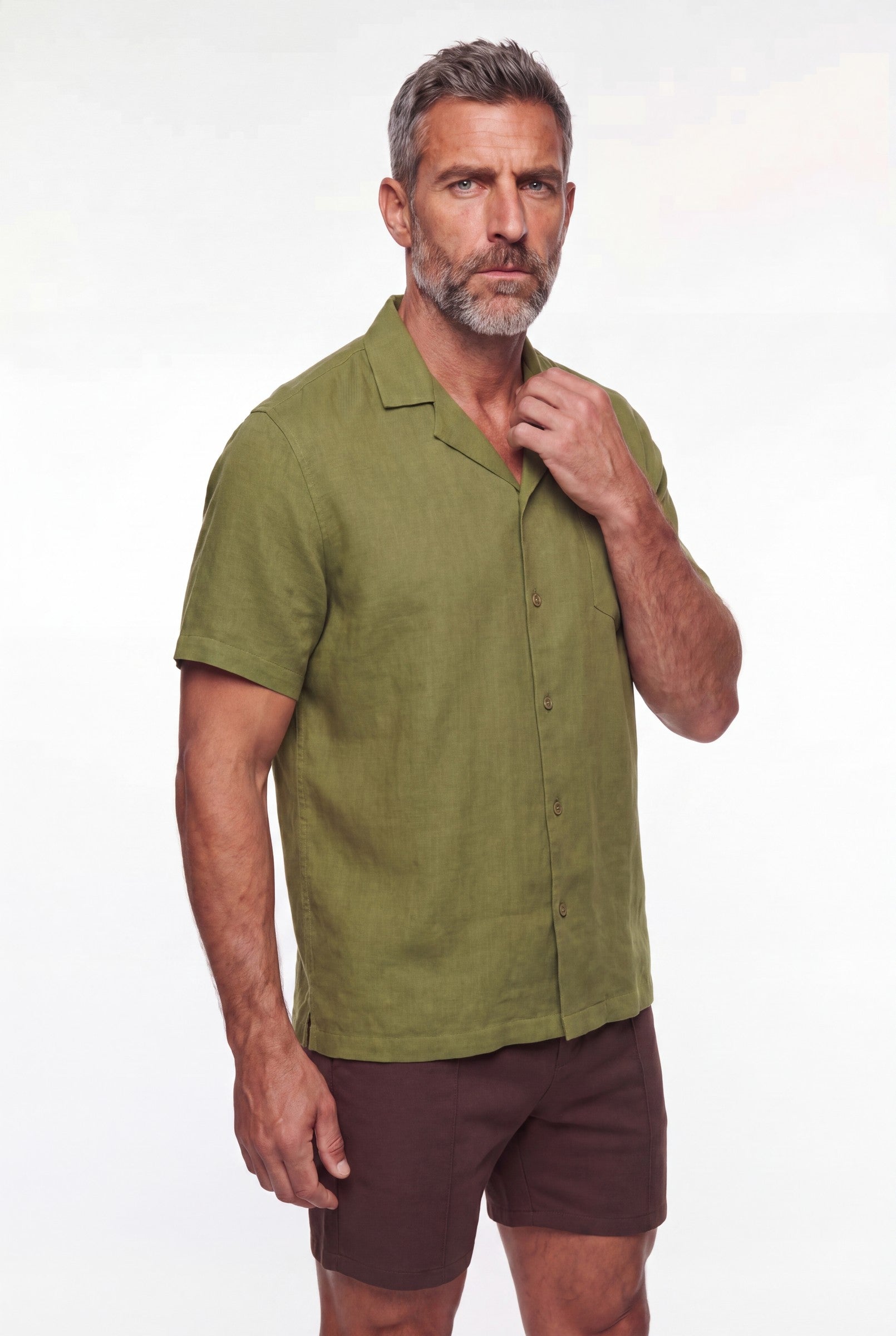 Men's Linen Cuban Collar Shirt | Blackstone London