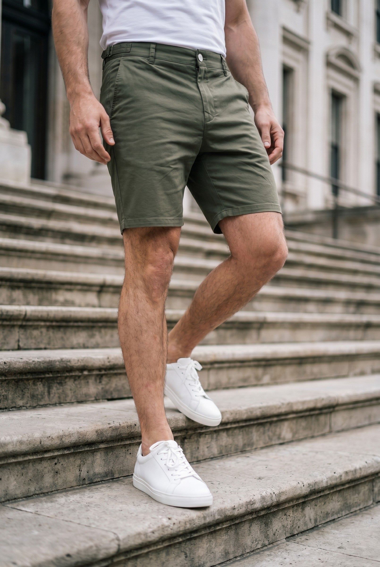 Men's Side Adjuster Chino Shorts | Blackstone London