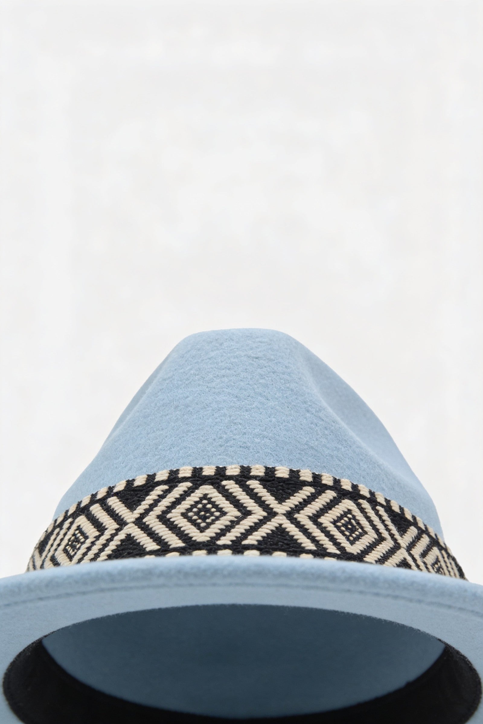 Men's Wide Brim Fedora Hat with Aztec Band | Blackstone London