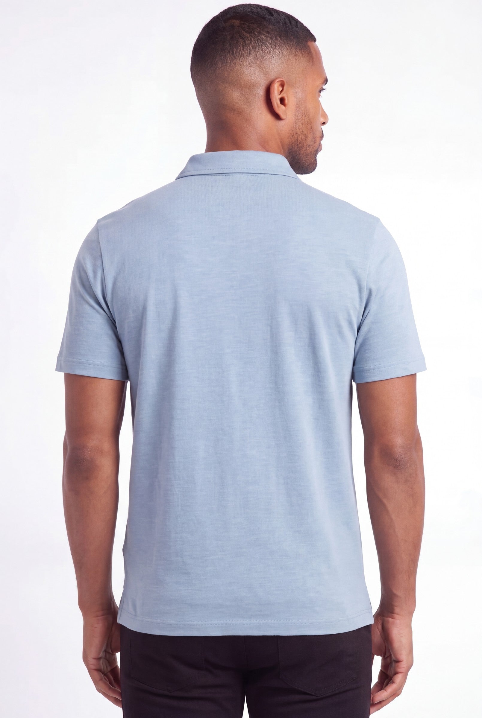Men's Quinta Textured Zip Polo Shirt | Blackstone London