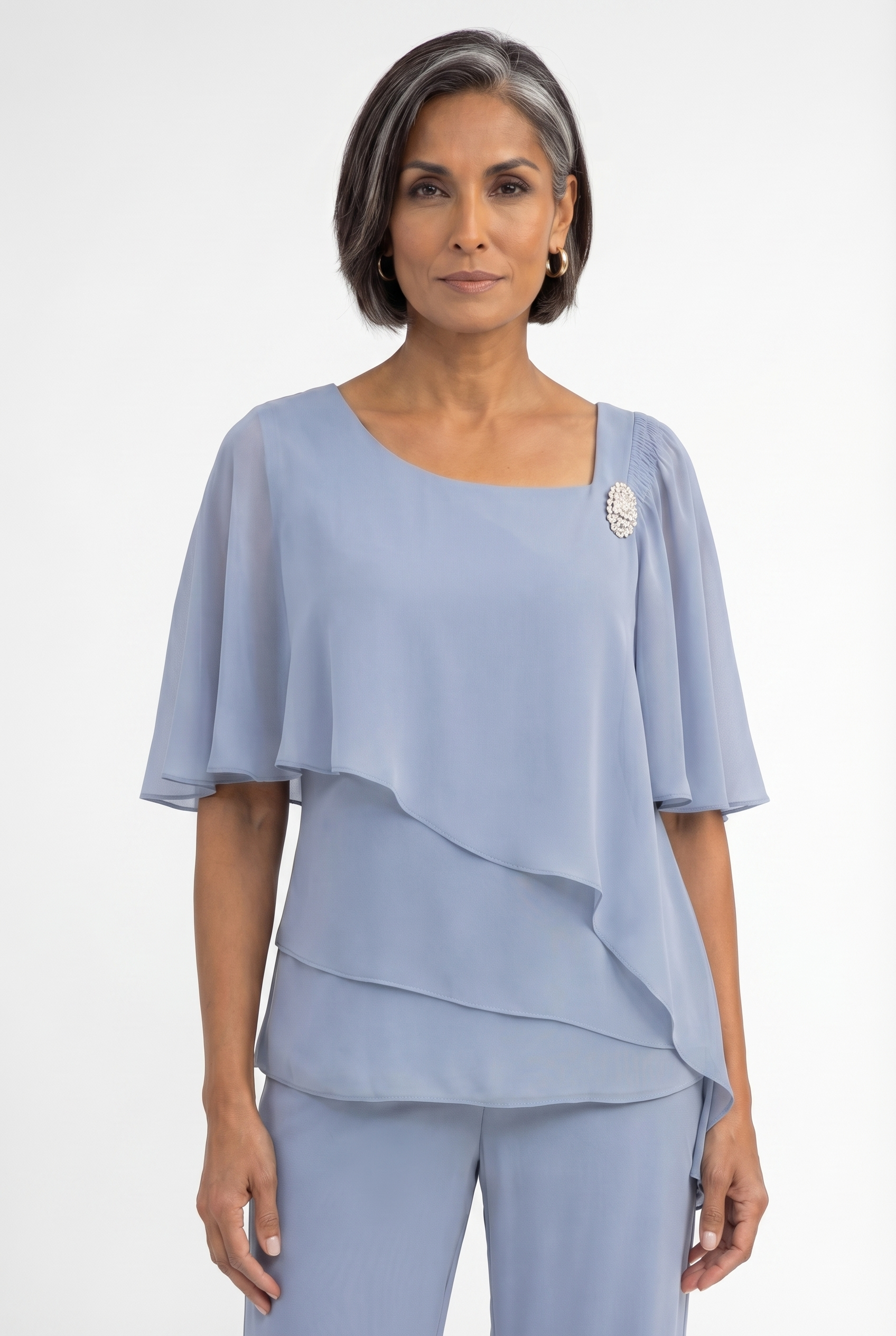 Women's Cape Sleeve Chiffon 2-Piece Set | Blackstone London