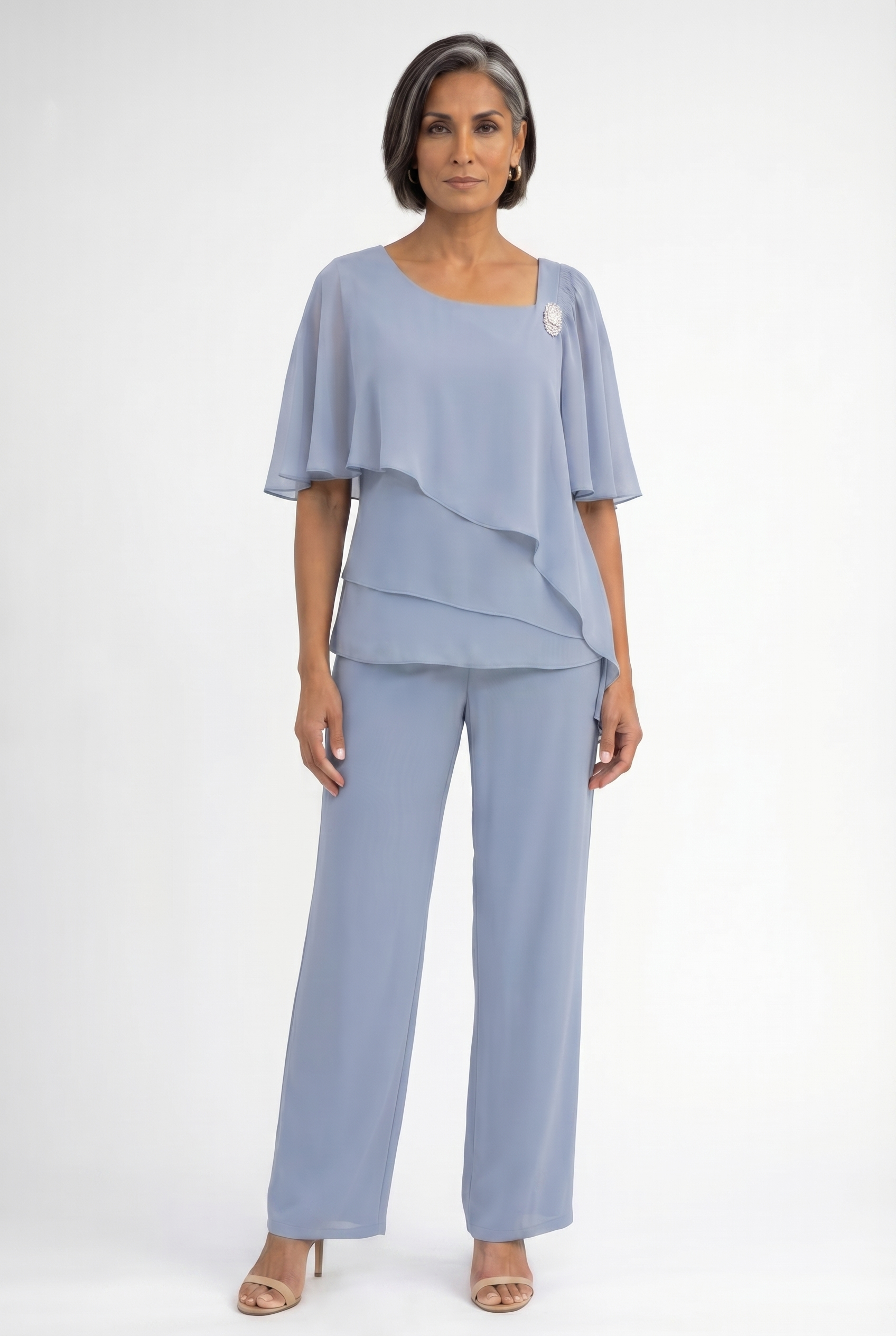Women's Cape Sleeve Chiffon 2-Piece Set | Blackstone London