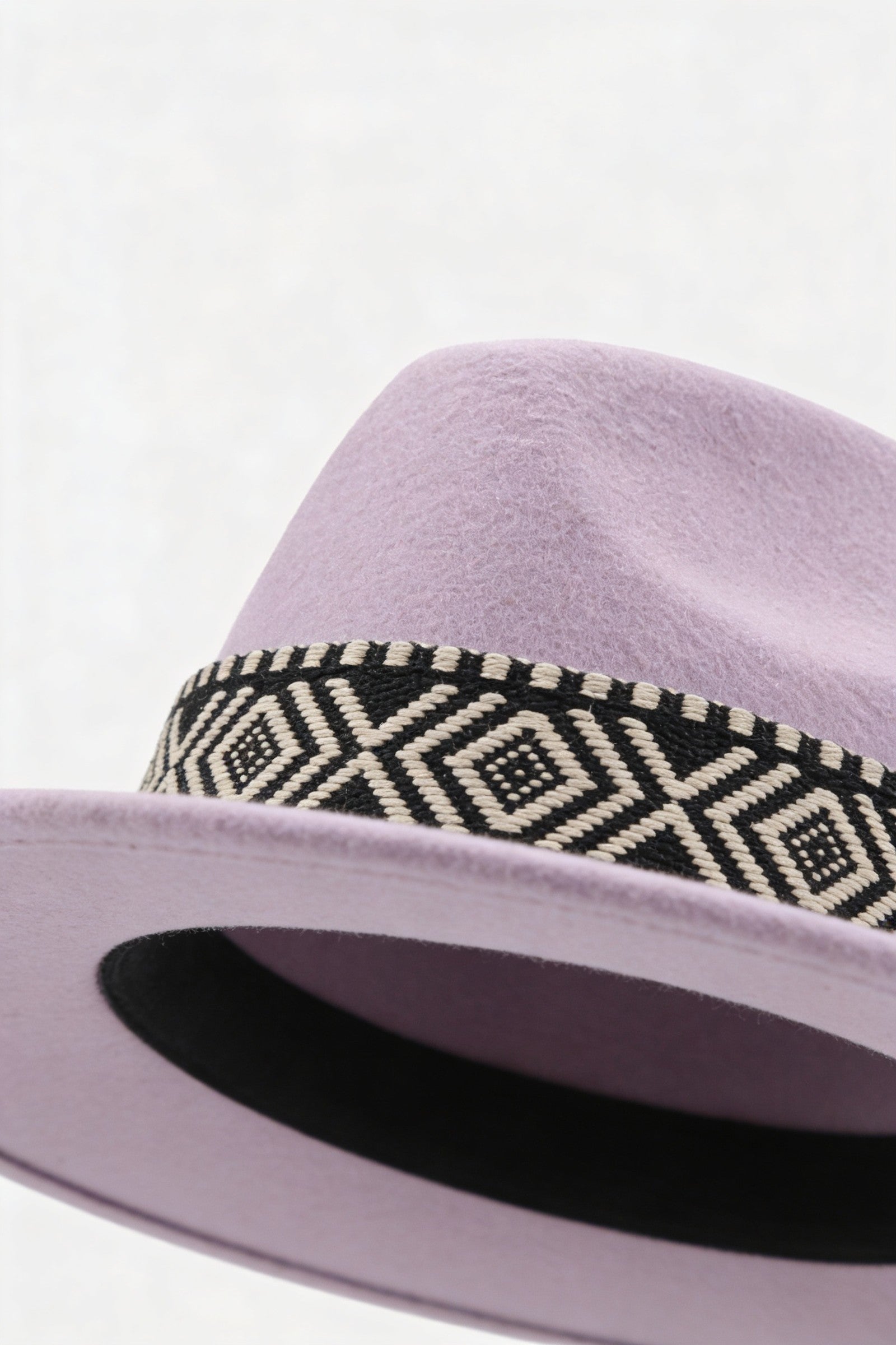 Men's Wide Brim Fedora Hat with Aztec Band | Blackstone London
