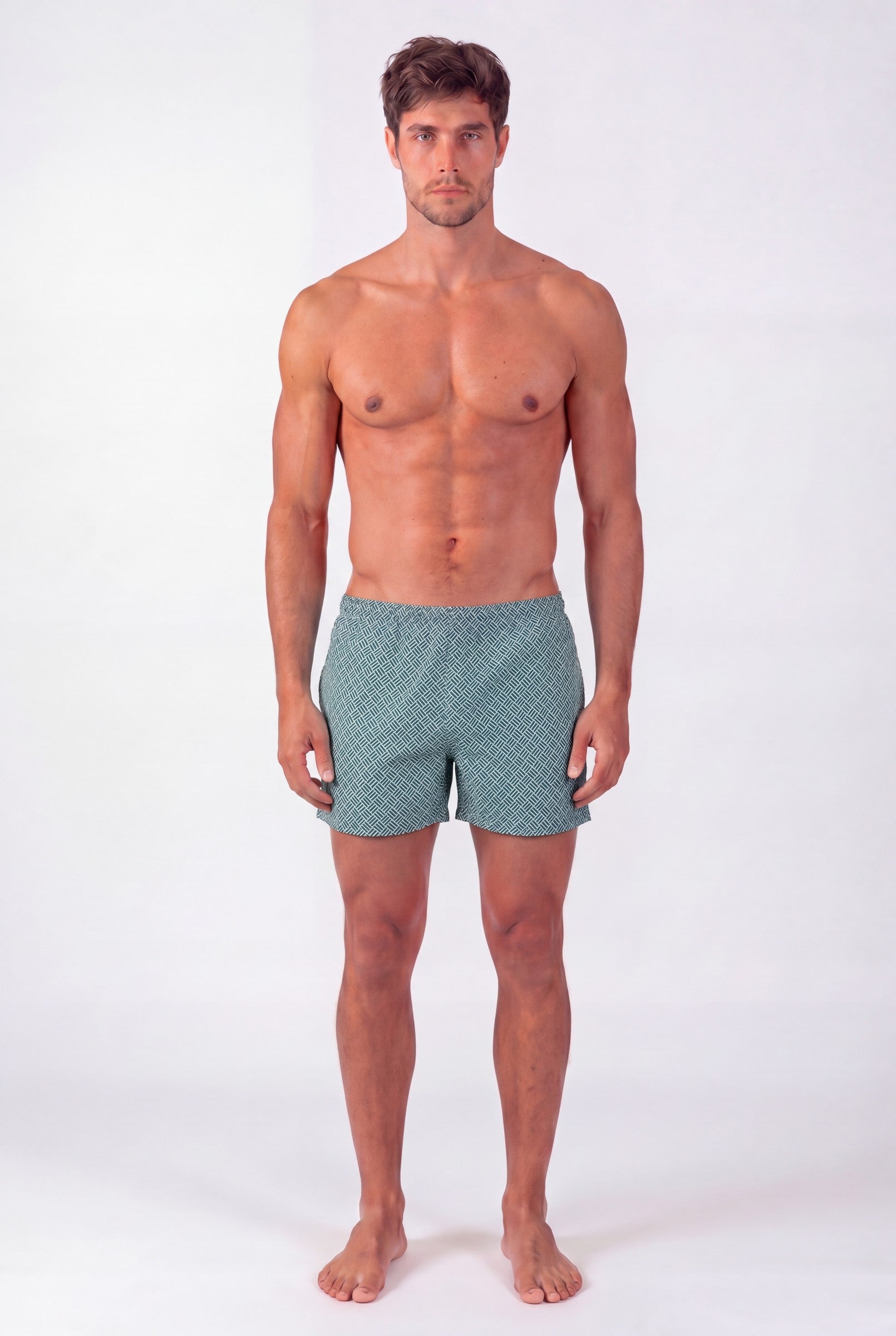 Men's Pine Print Swim Shorts | Blackstone London