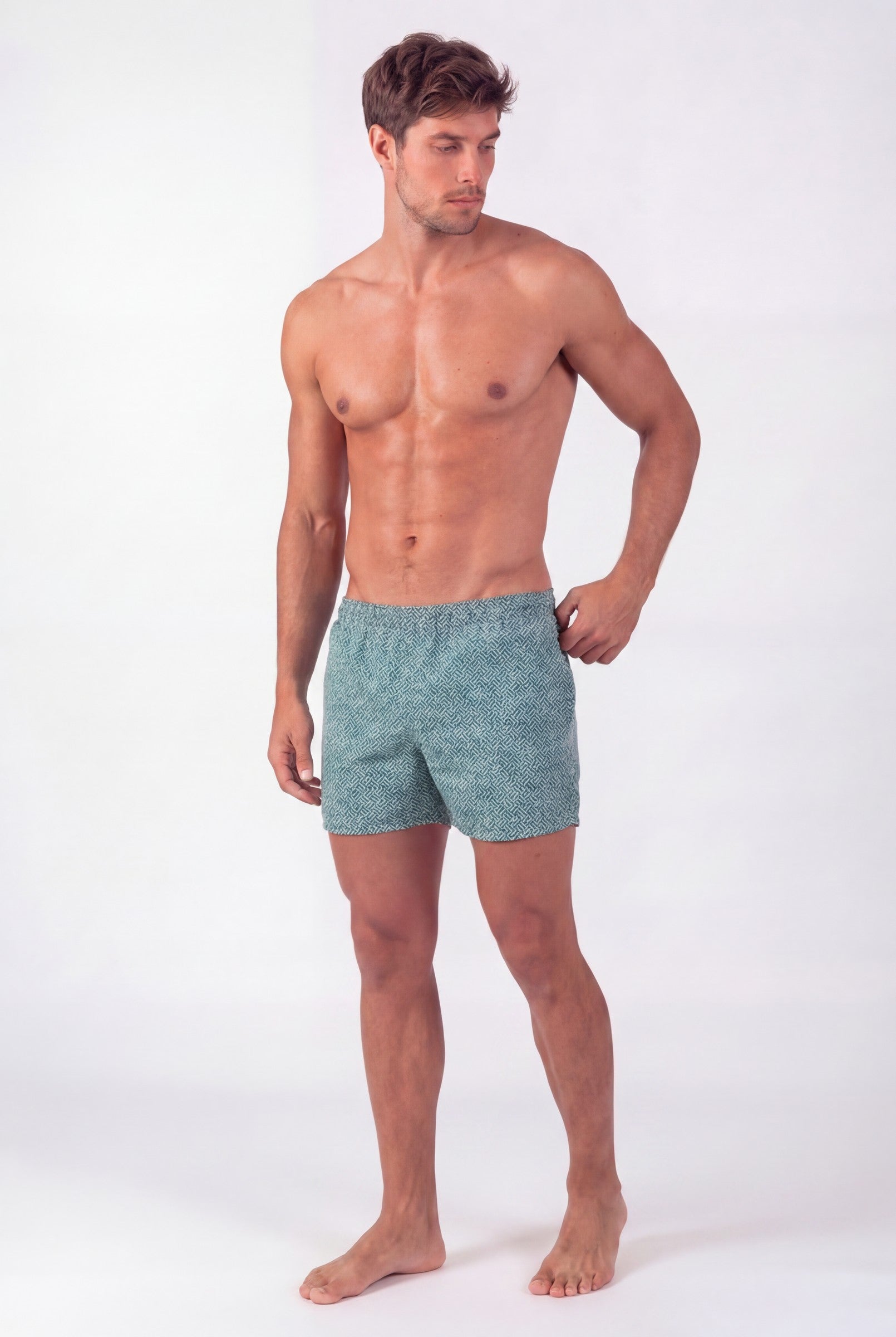 Men's Pine Print Swim Shorts | Blackstone London