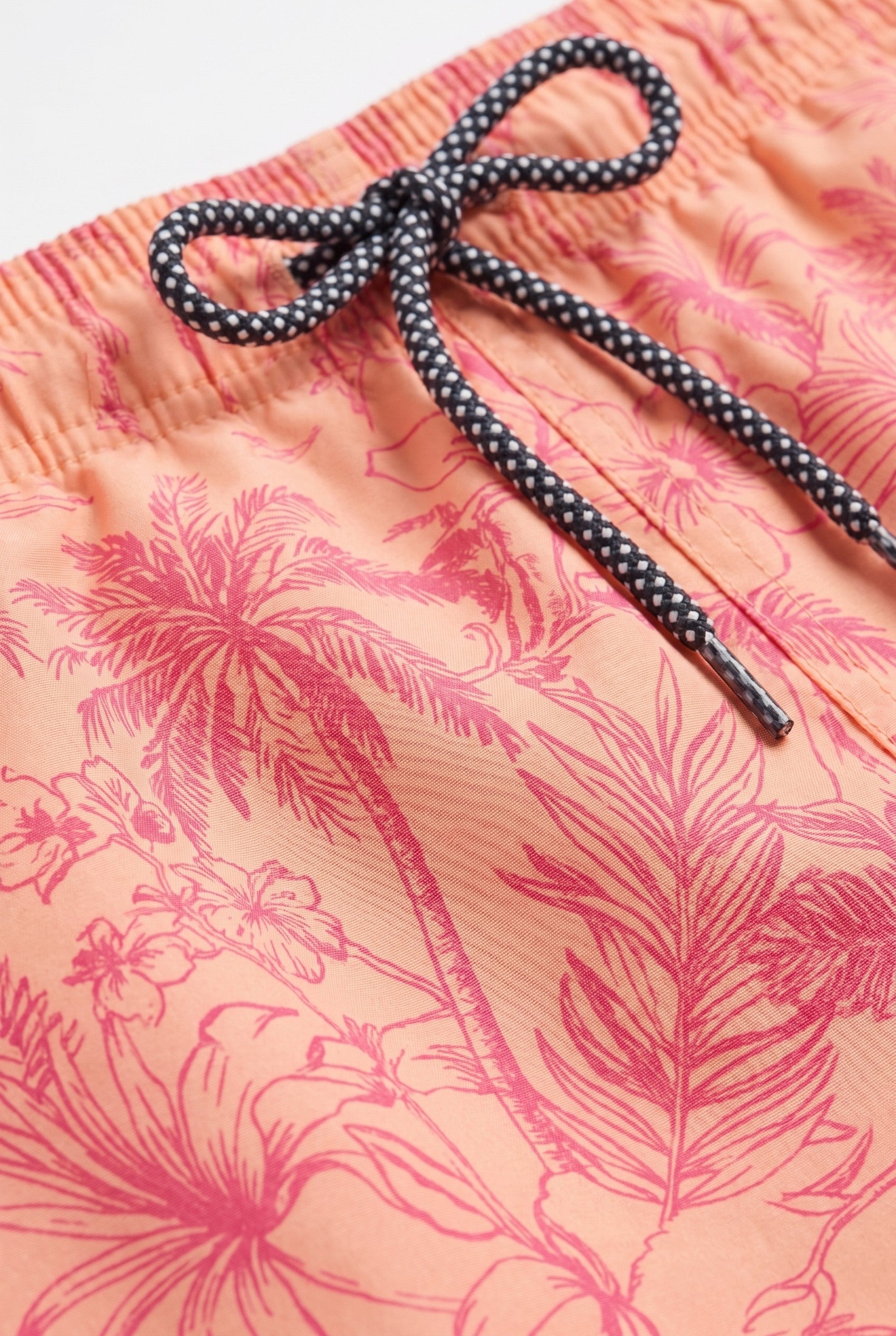 Men's Peach Palm Print Swim Shorts | Blackstone London