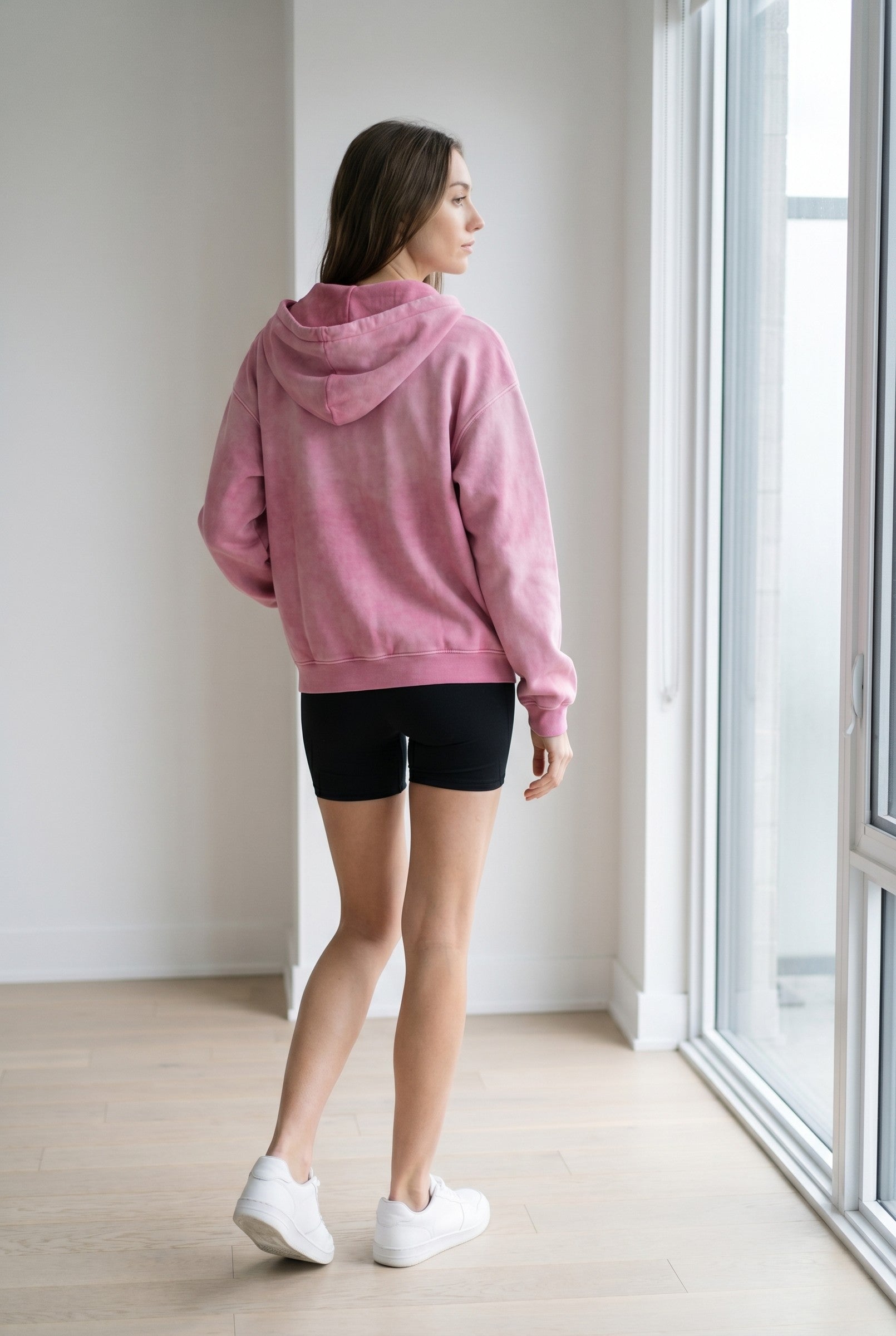 Women's Acid Wash Zip Hoodie | Blackstone London