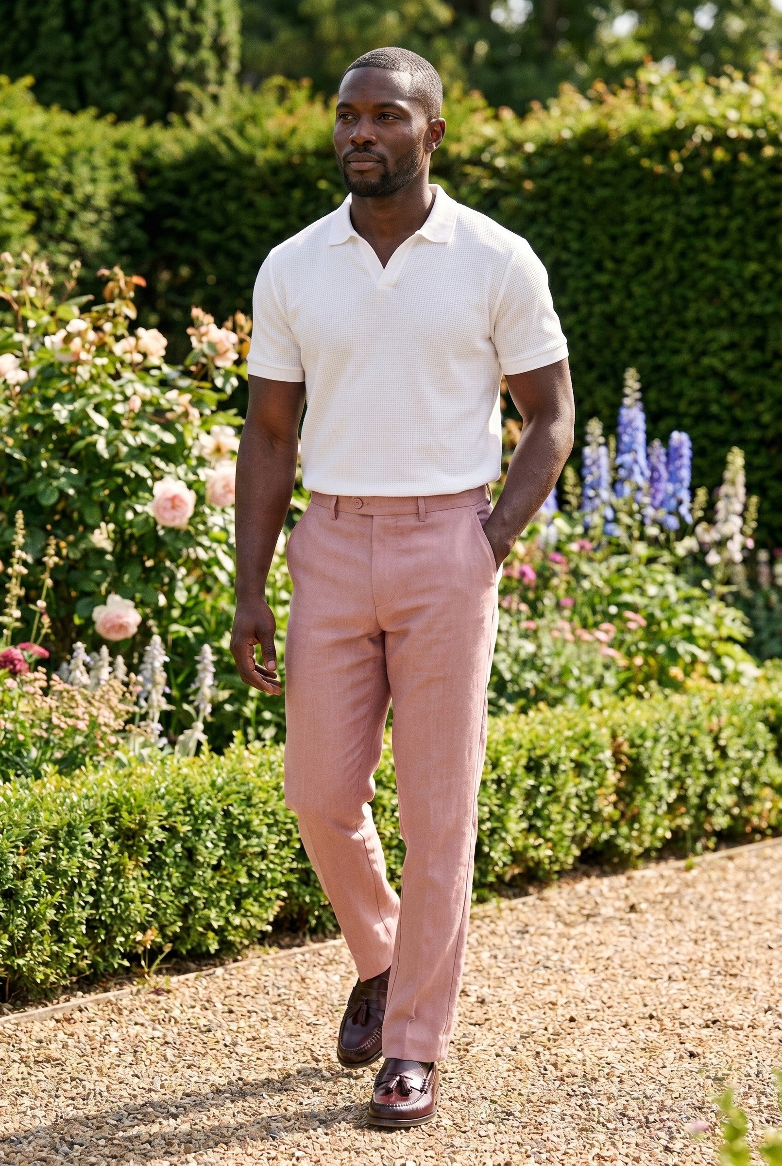 Men's Linen Tailored Trousers | Blackstone London