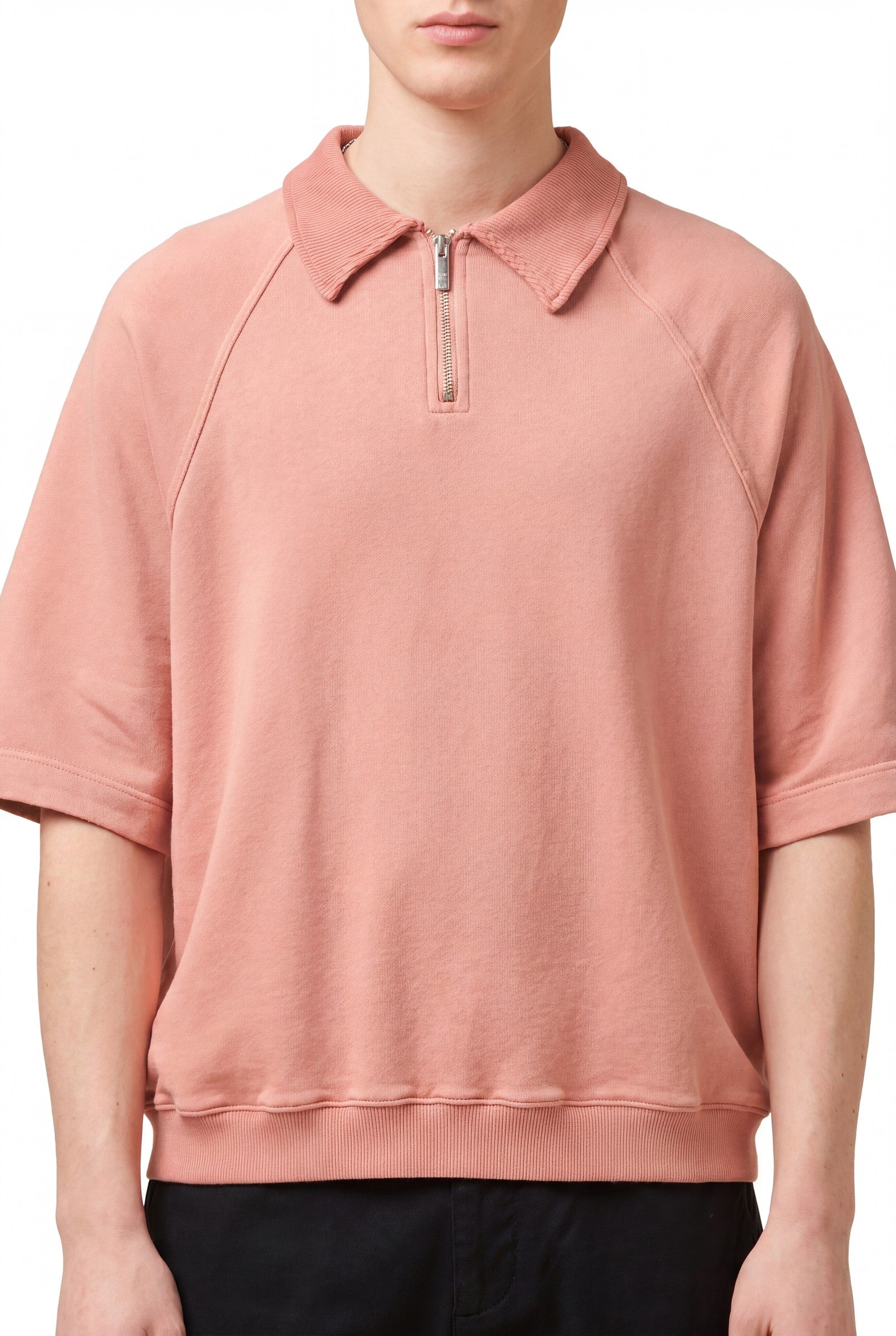 Men's Snow Washed Quarter Zip Polo | Blackstone London