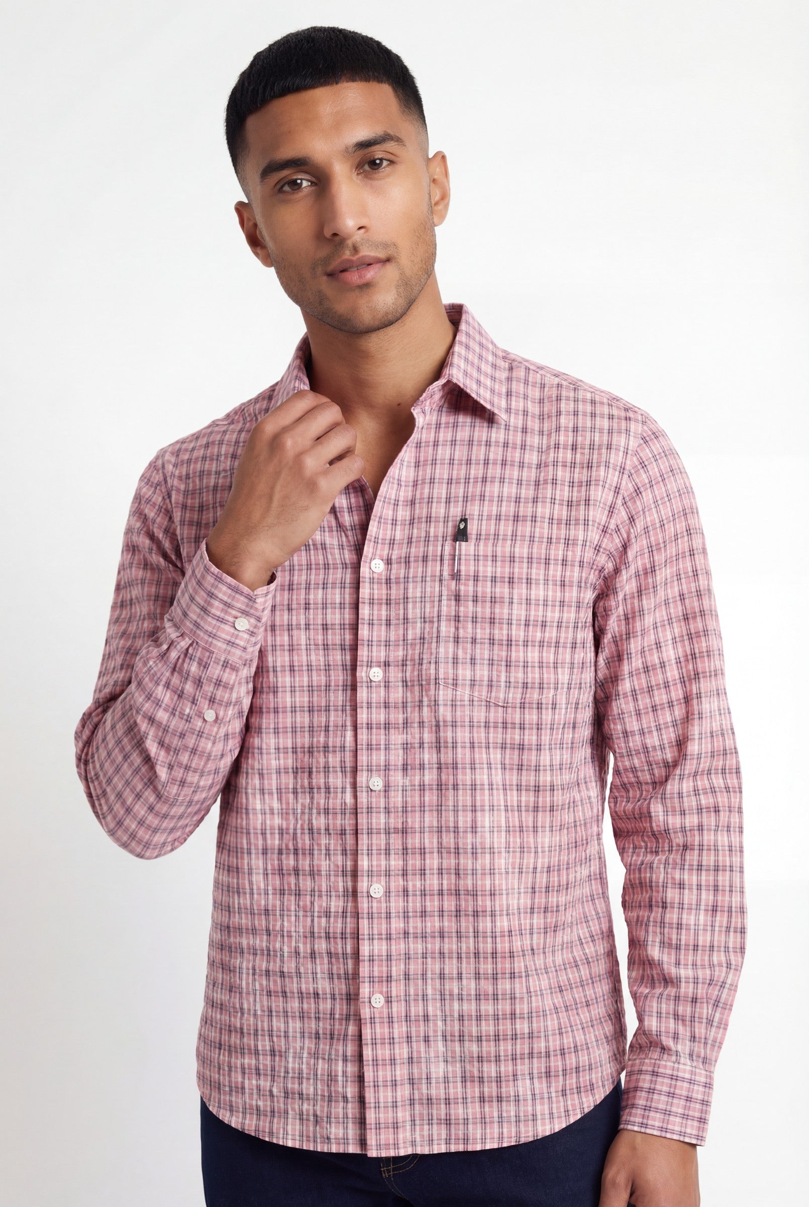 Men's Cotton Checked Boxy Shirt | Blackstone London