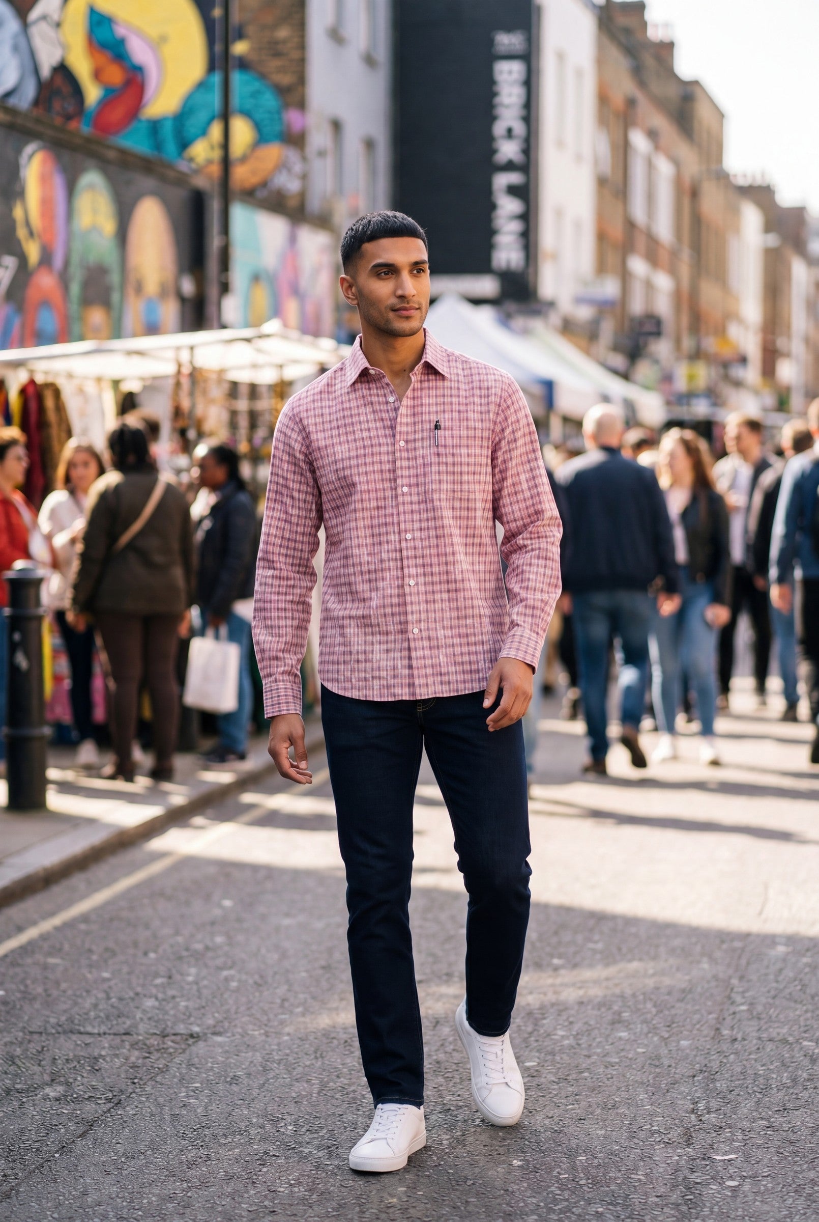 Men's Cotton Checked Boxy Shirt | Blackstone London