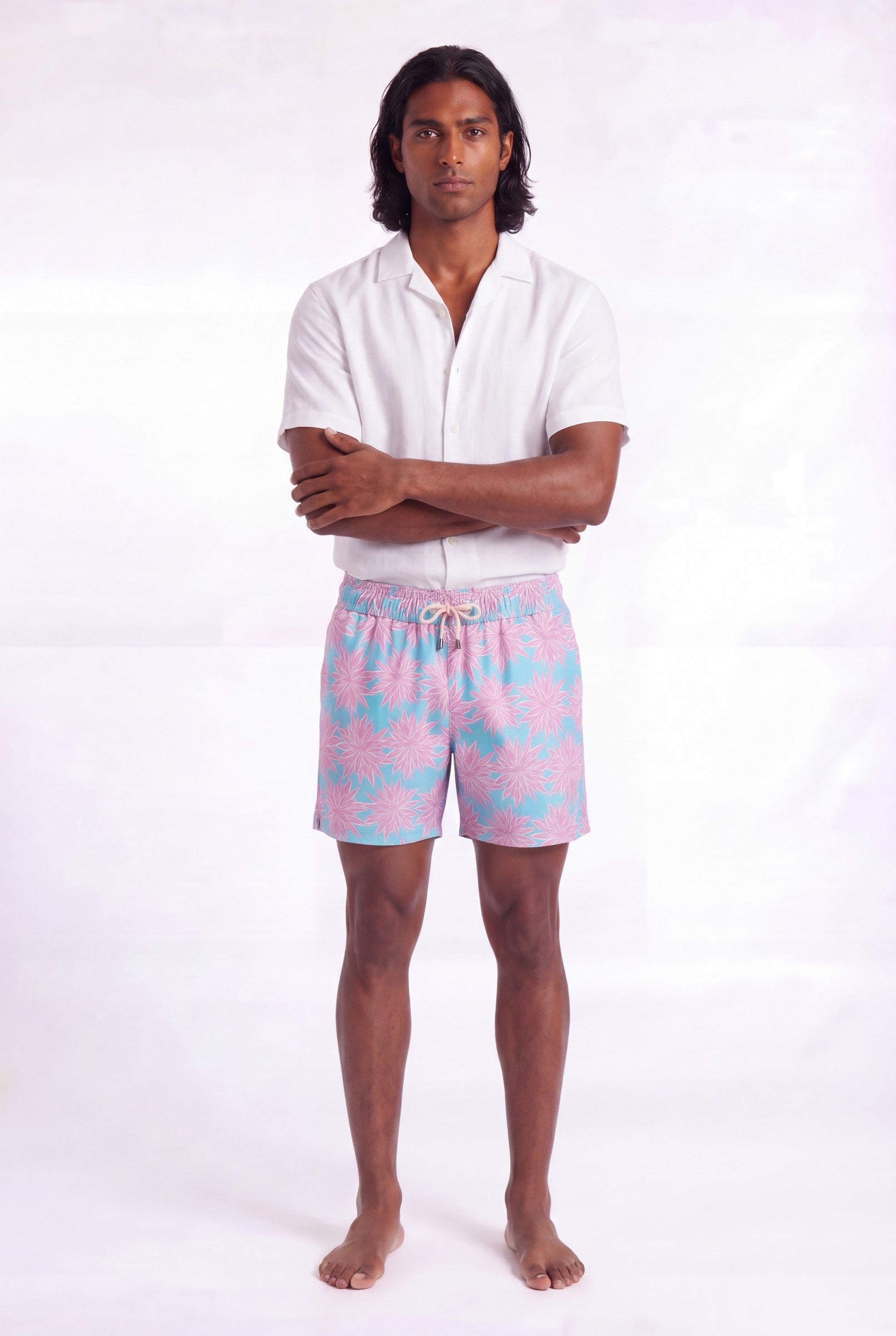 Men's Agave Print Swim Shorts | Blackstone London