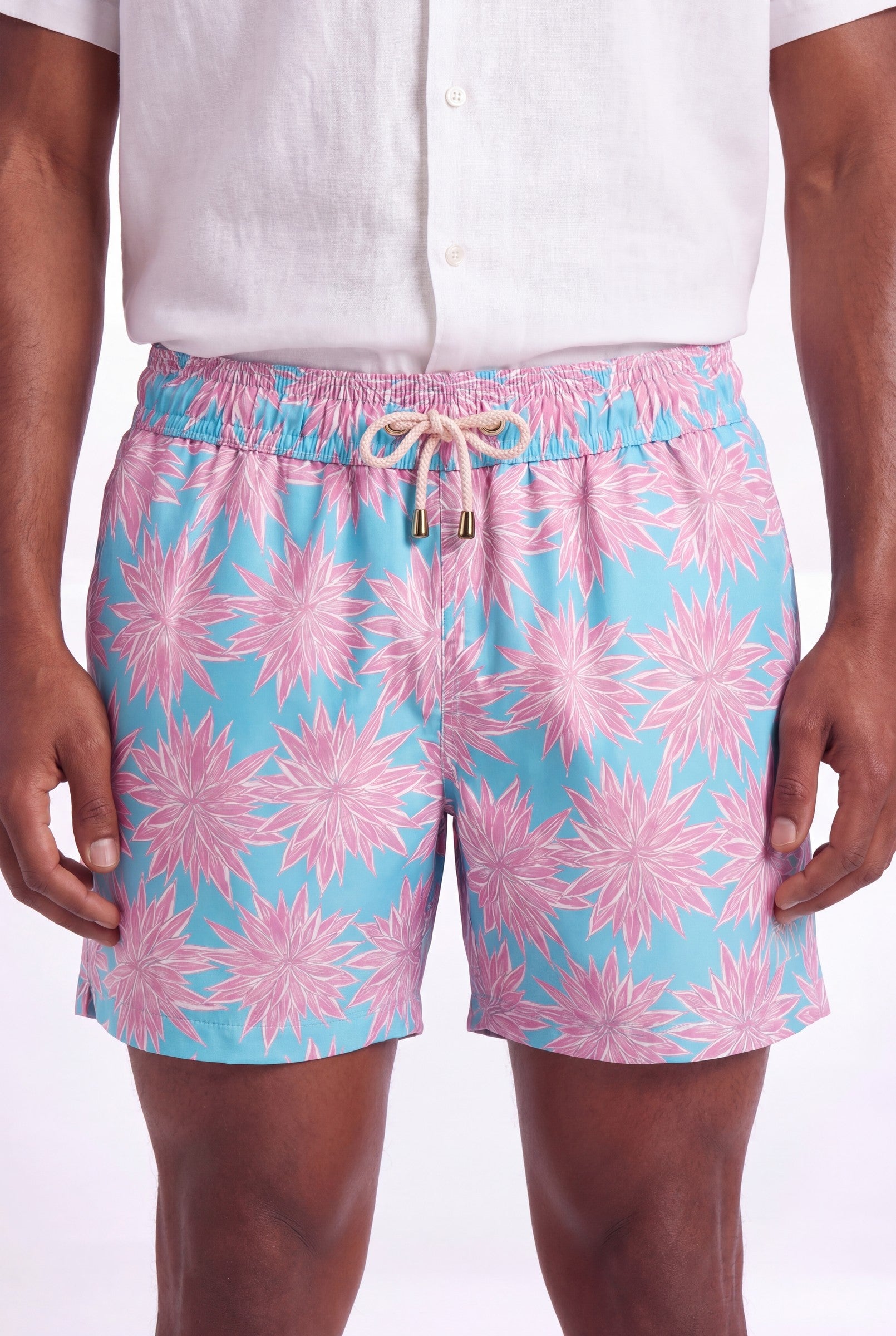 Men's Agave Print Swim Shorts | Blackstone London