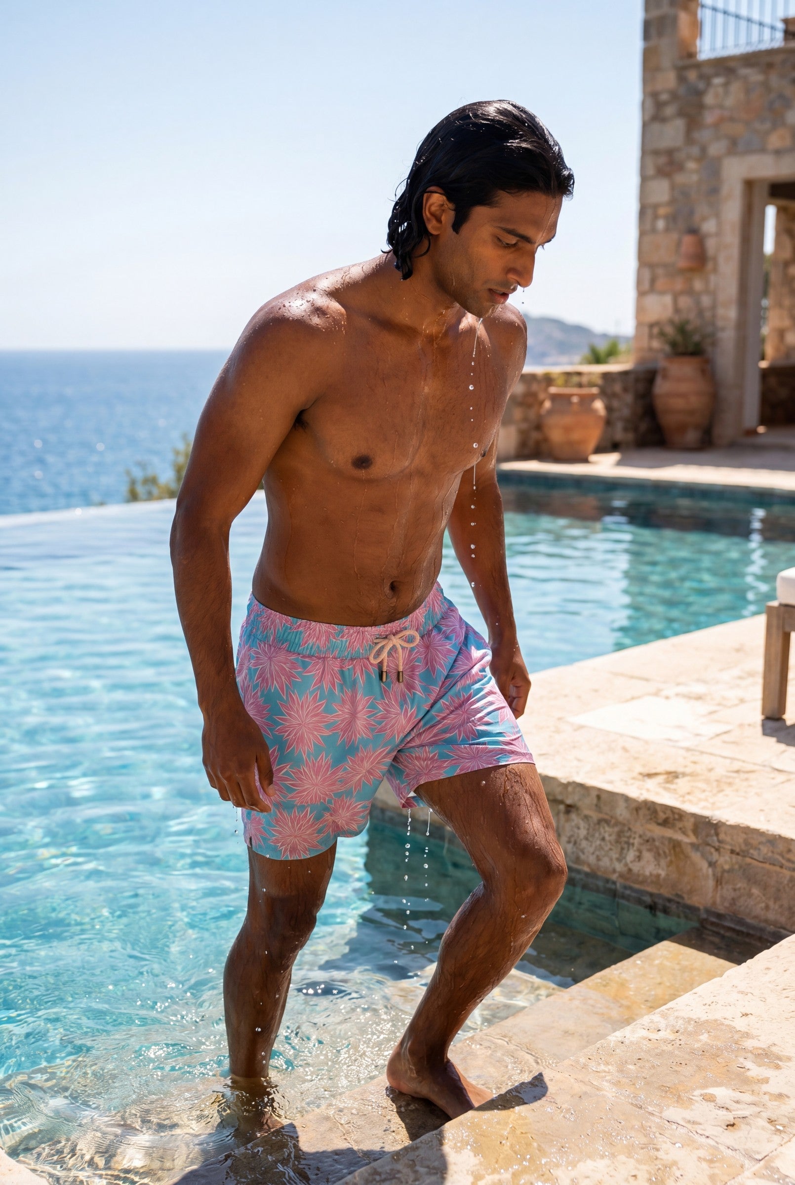 Men's Agave Print Swim Shorts | Blackstone London