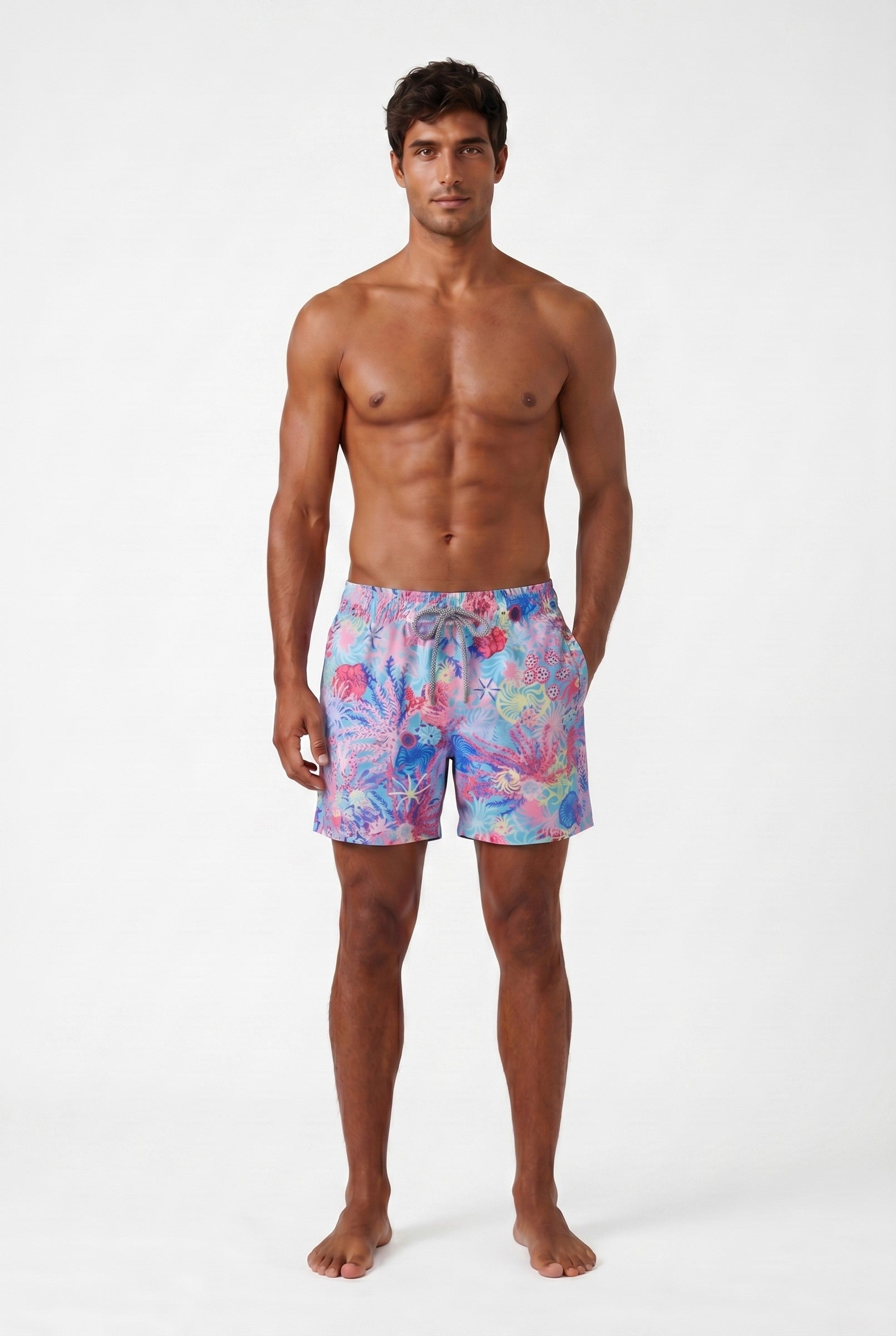 Men's Coral Floral Swim Shorts | Blackstone London