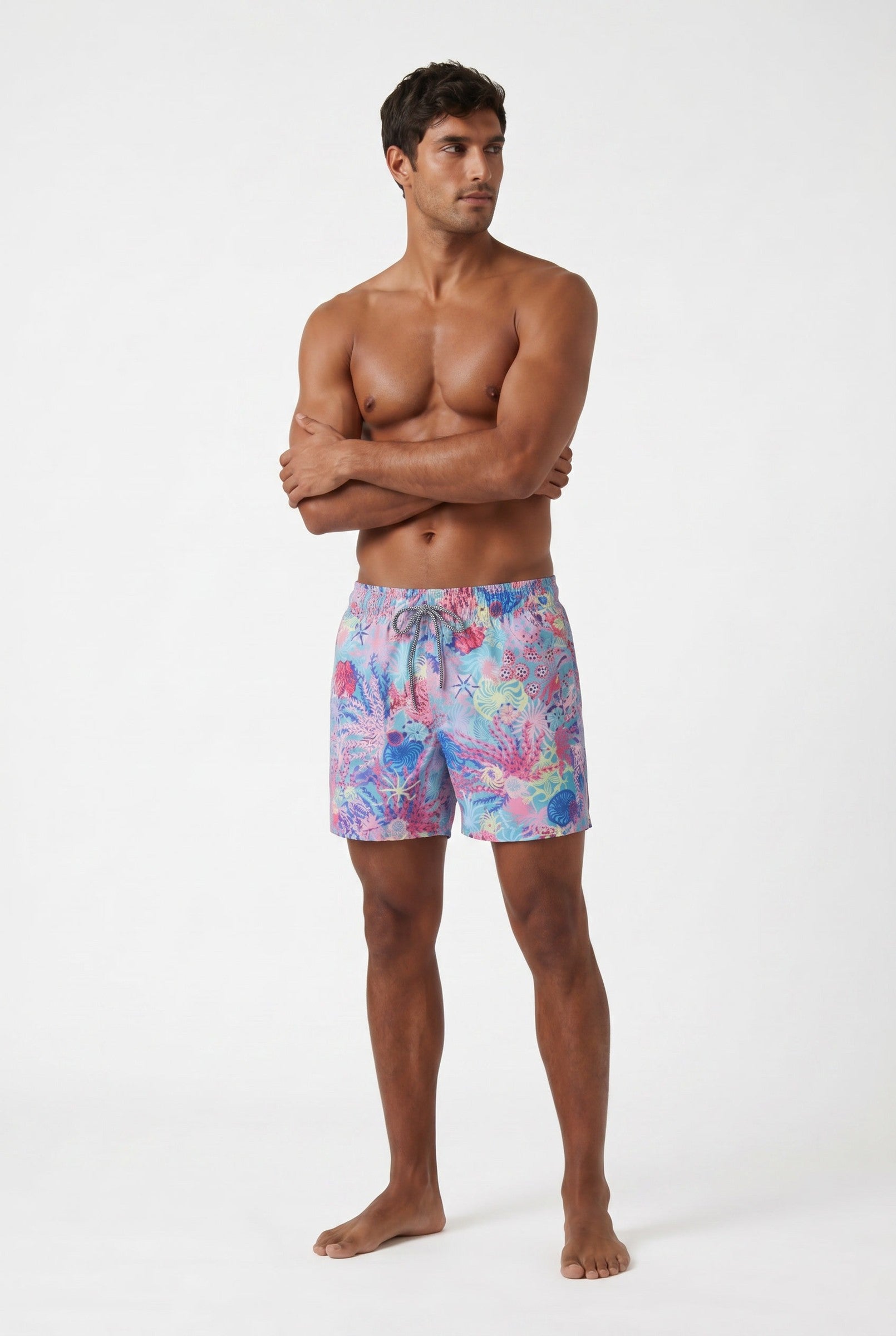 Men's Coral Floral Swim Shorts | Blackstone London