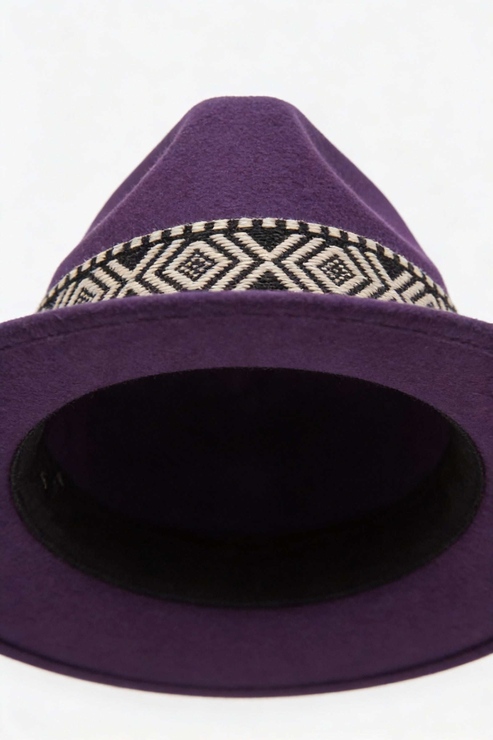 Men's Wide Brim Fedora Hat with Aztec Band | Blackstone London