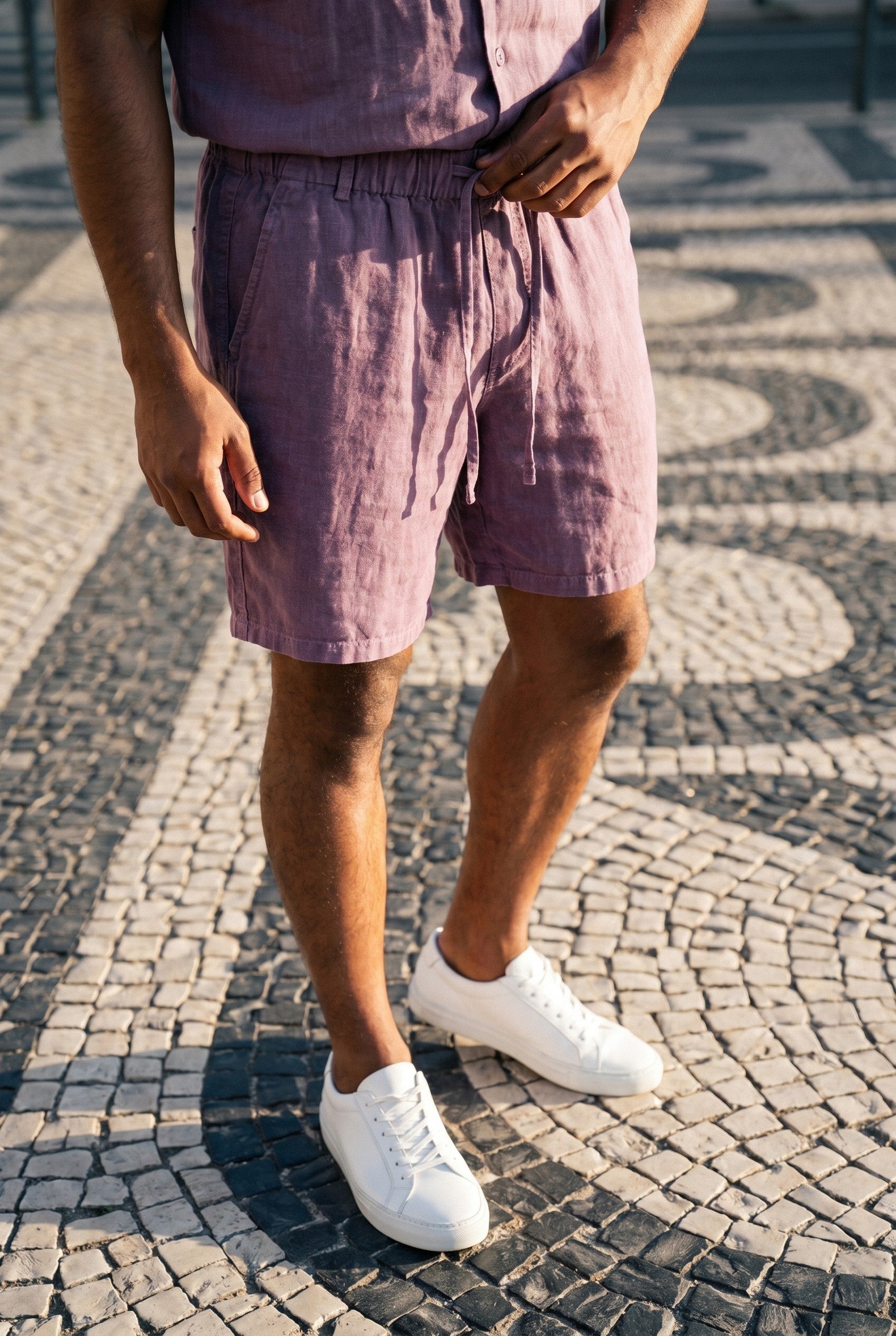 Men's Linen Leisure Drawstring Shorts | Blackstone London