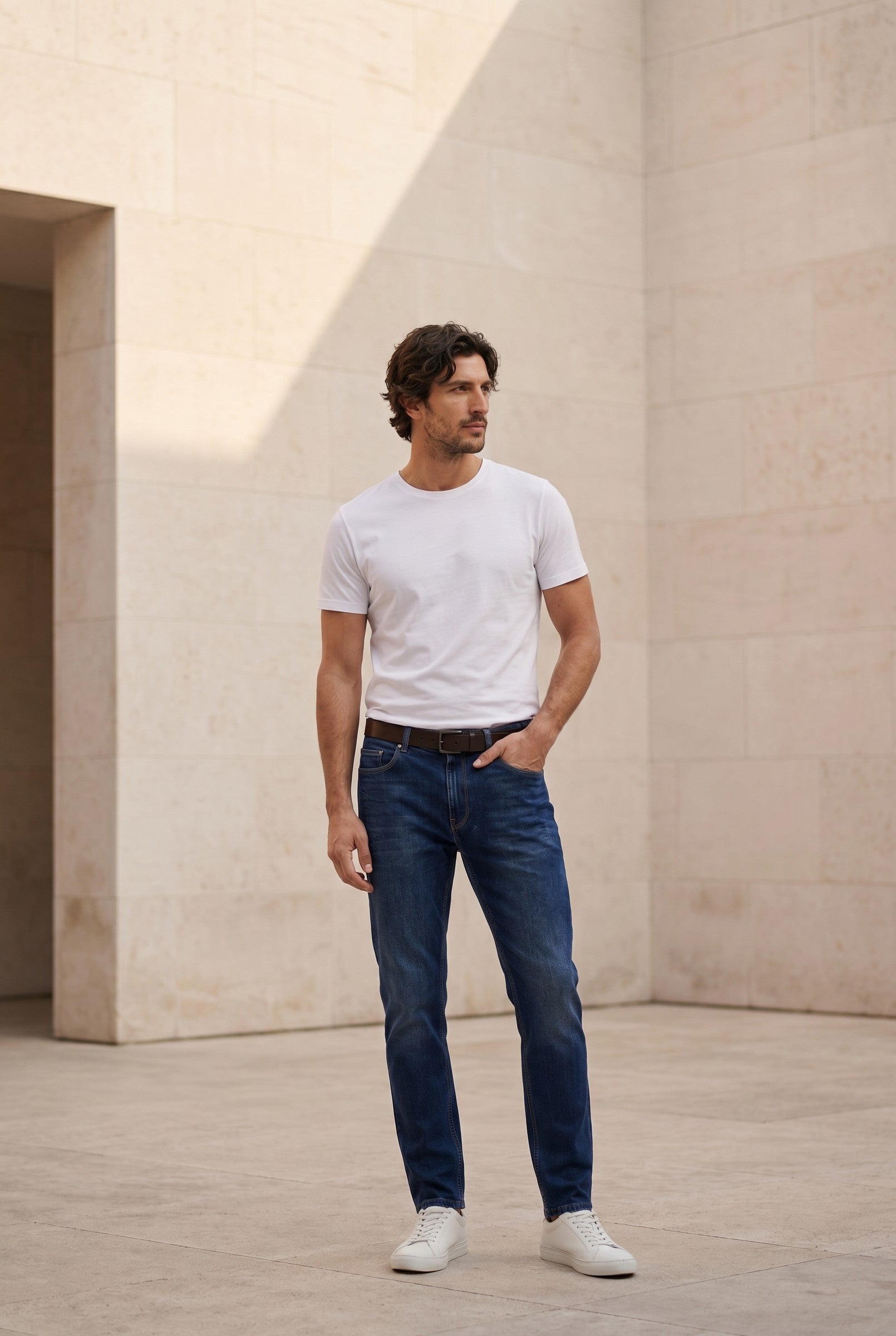 Men's Slim Tapered Stretch Denim Jeans | Blackstone London