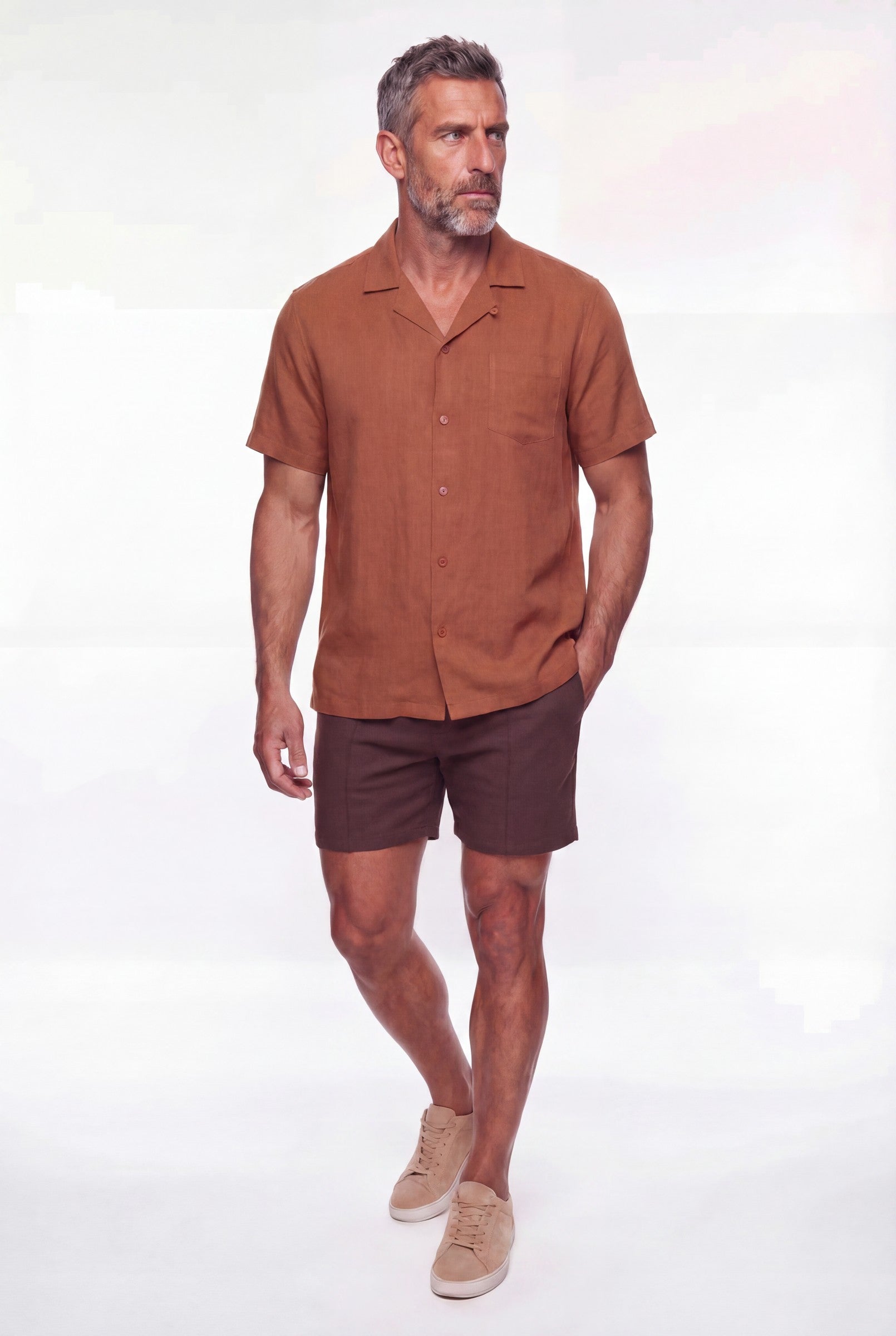 Men's Linen Cuban Collar Shirt | Blackstone London