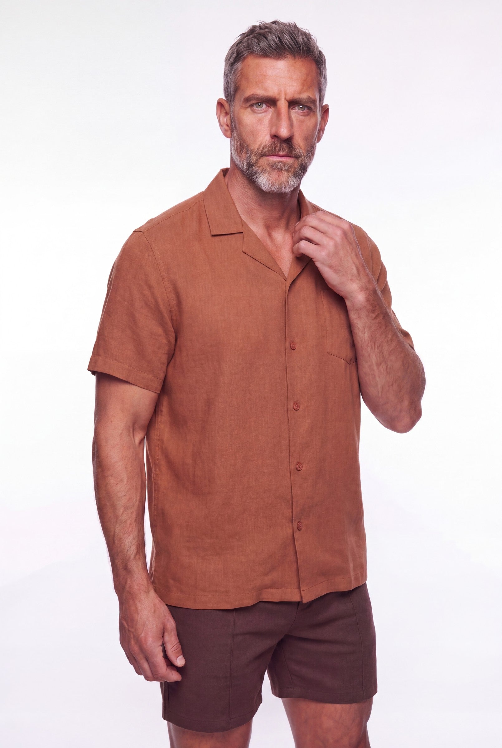 Men's Linen Cuban Collar Shirt | Blackstone London