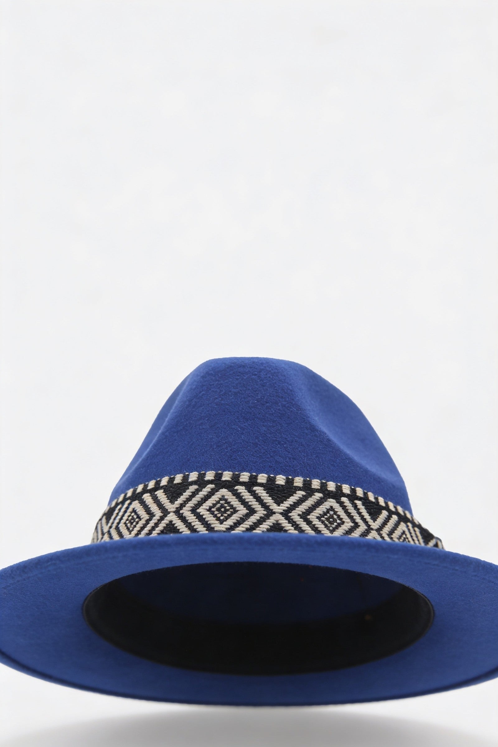 Men's Wide Brim Fedora Hat with Aztec Band | Blackstone London
